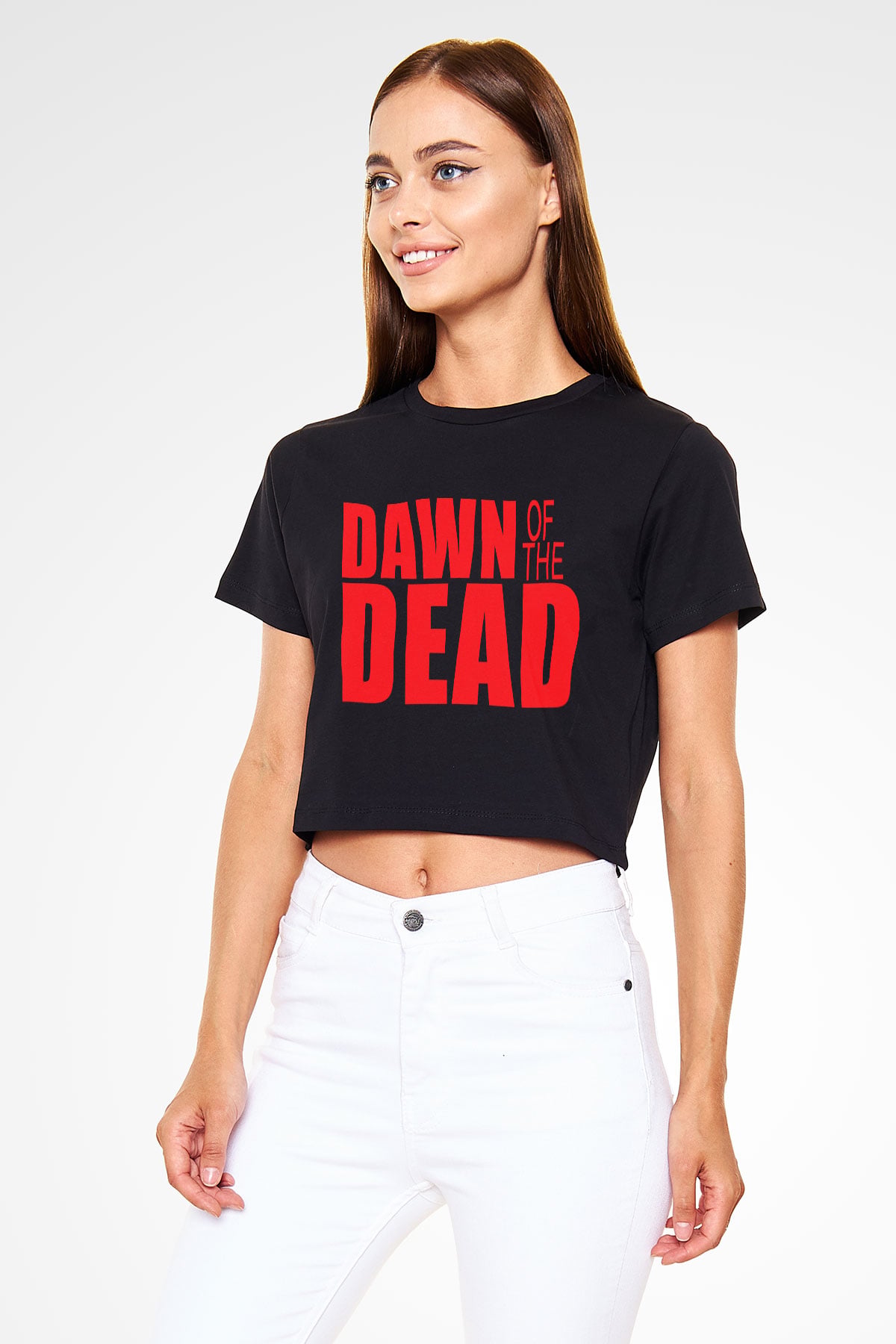 Dawn of the Dead Siyah Crop Top Tişört