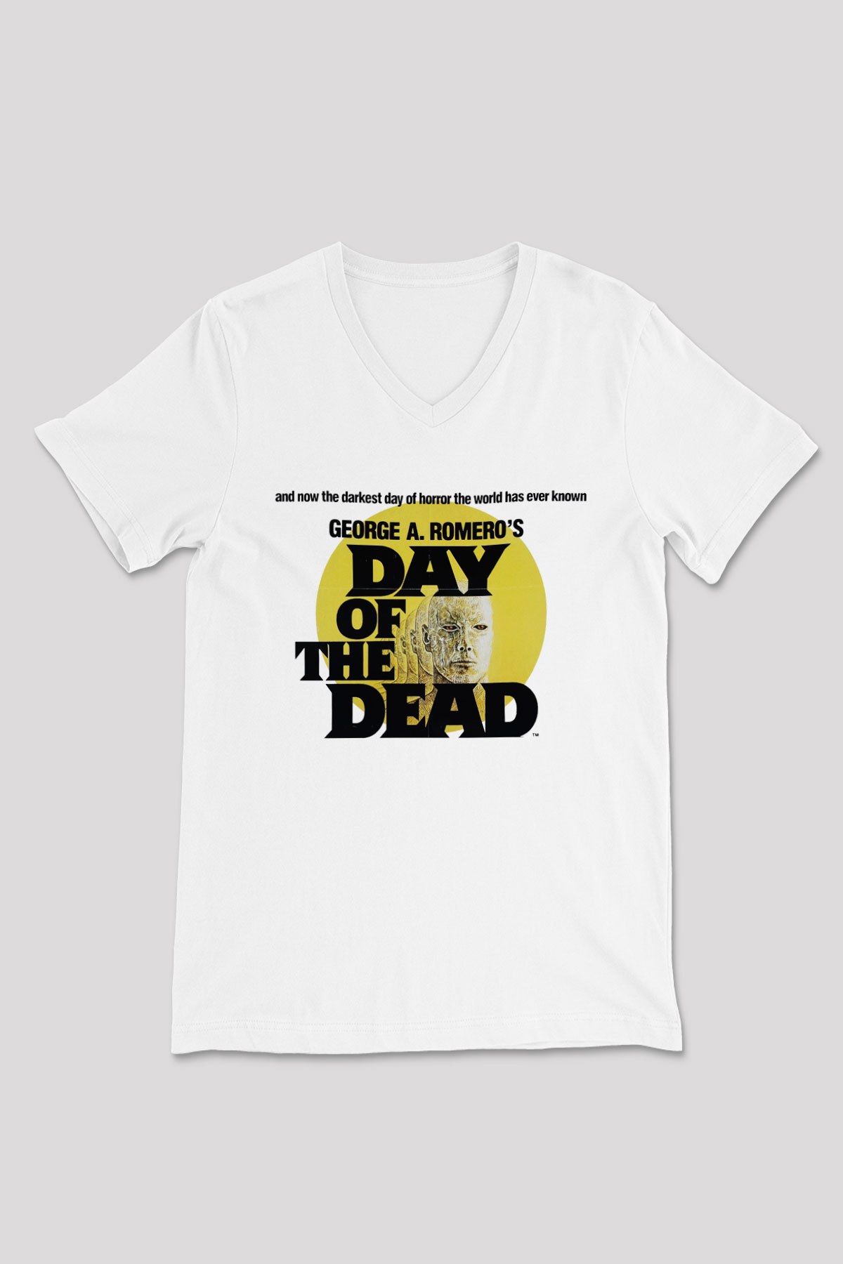 Day of the Dead Beyaz Unisex V Yaka Tişört