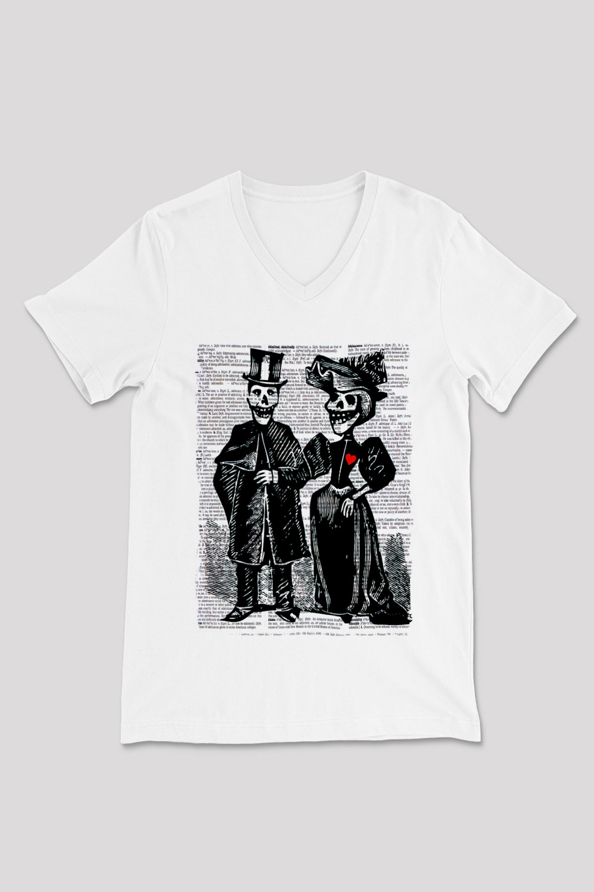 Day of the Dead Beyaz Unisex  V Yaka Tişört