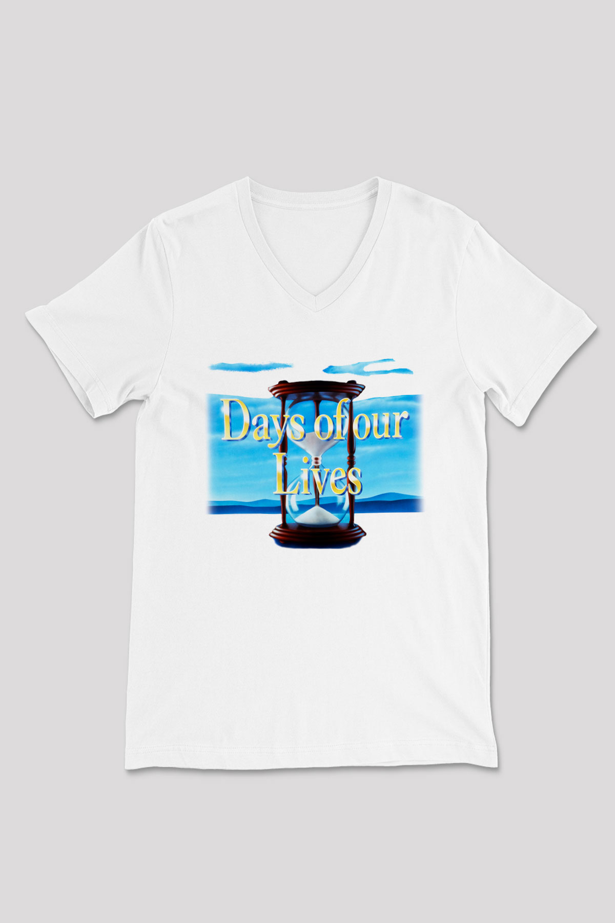 Days of Our Lives Beyaz Unisex V Yaka Tişört