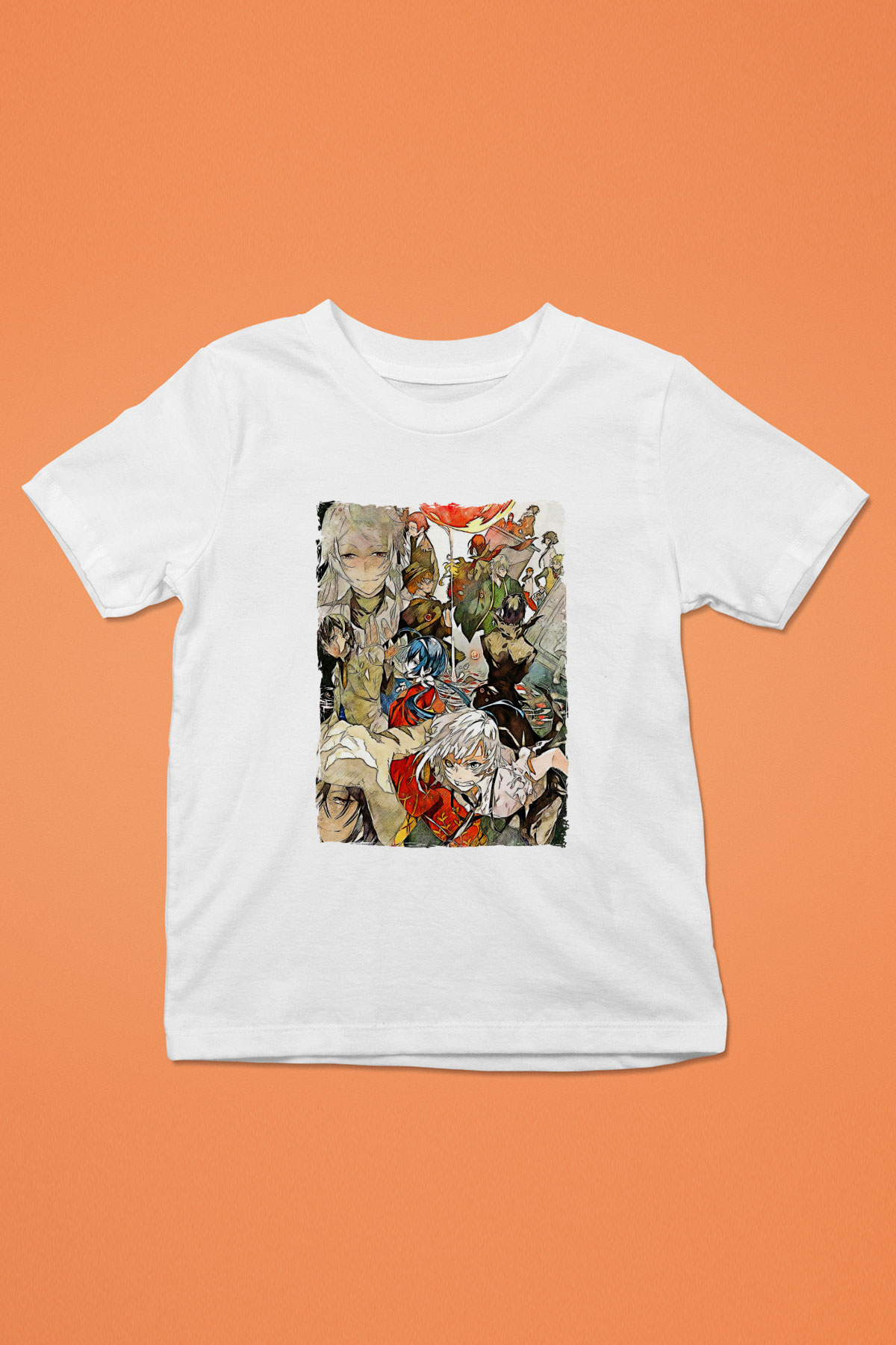 Dazai Baskılı Beyaz Unisex Beyaz Çocuk Tişört - Tshirt
