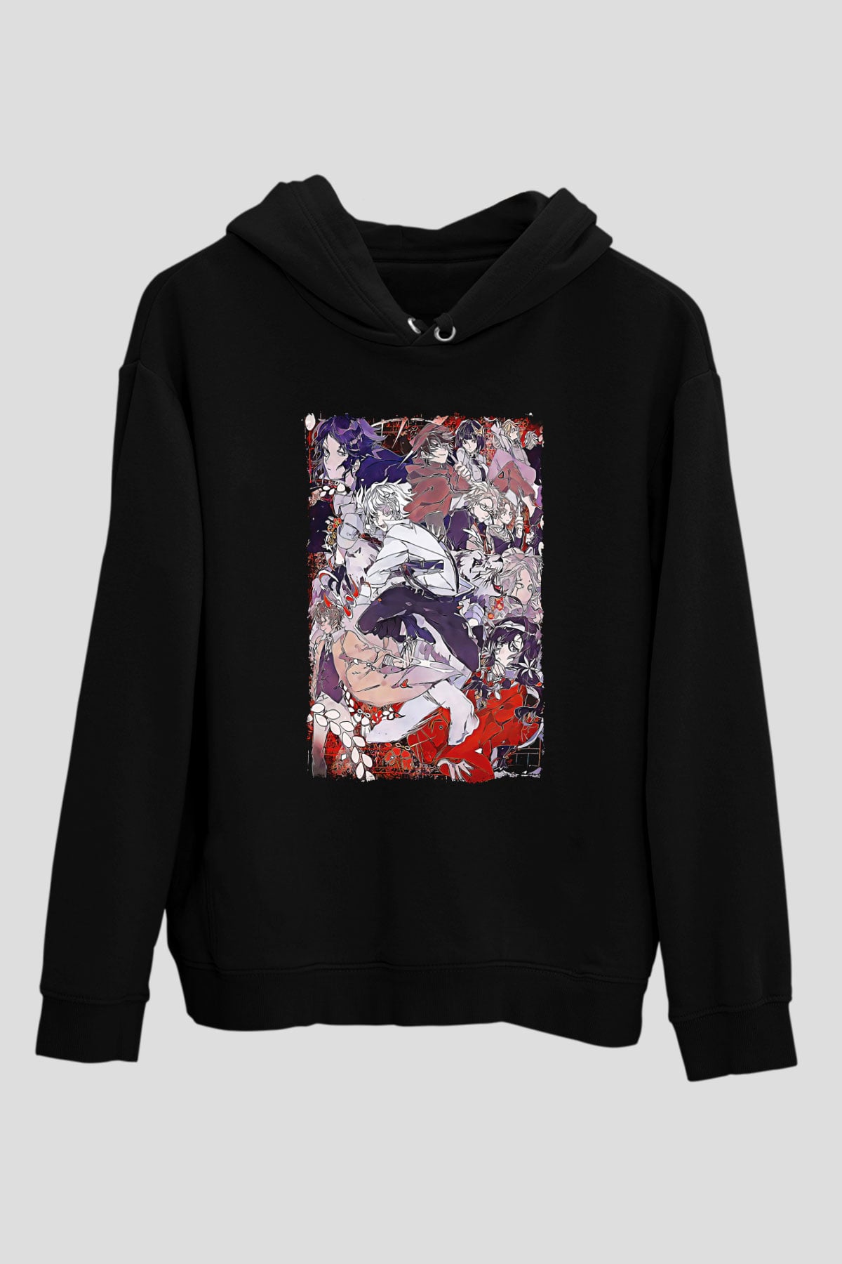 Dazai Baskılı Unisex Siyah Hoodie