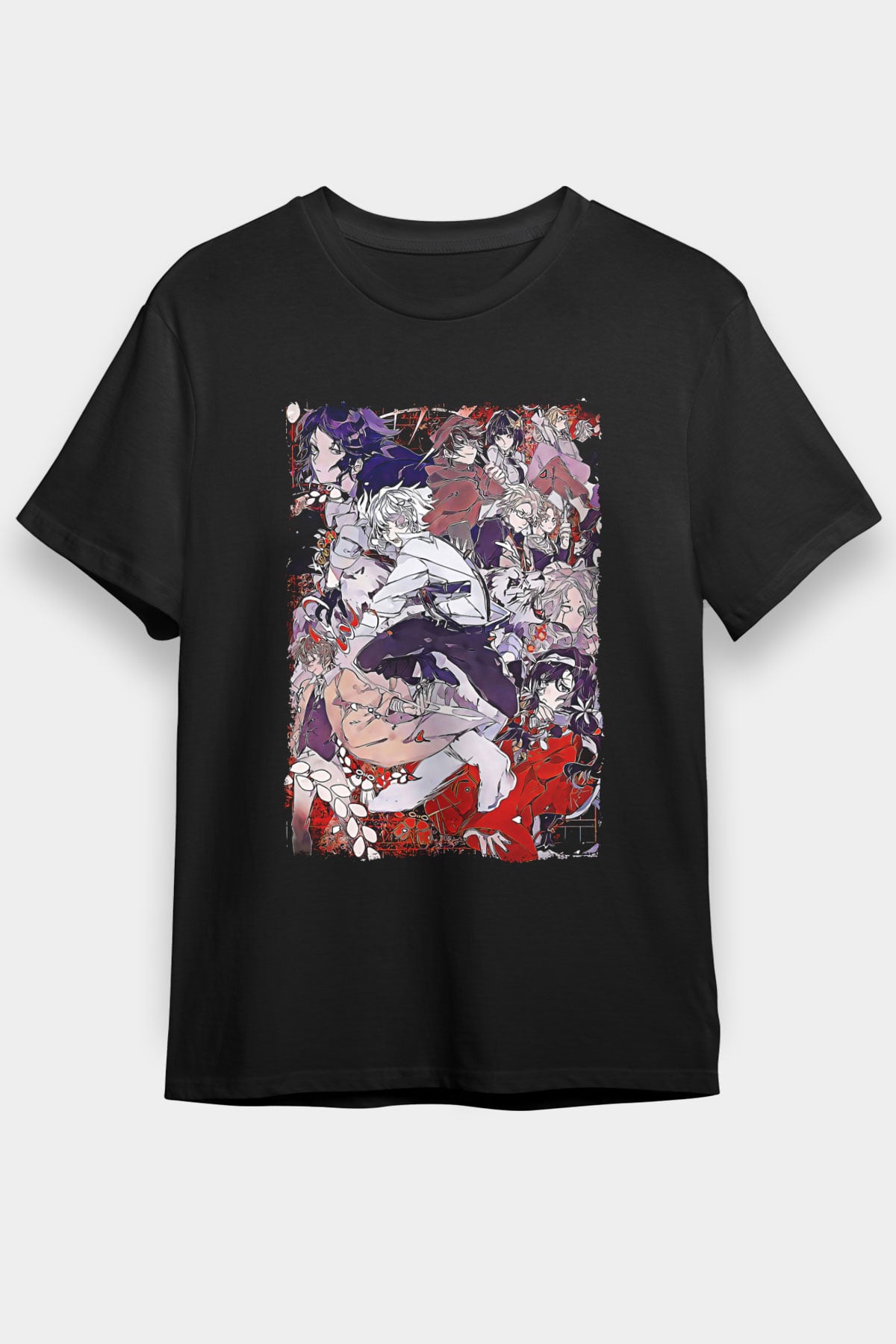 Dazai Baskılı Unisex Siyah Tişört - Tshirt