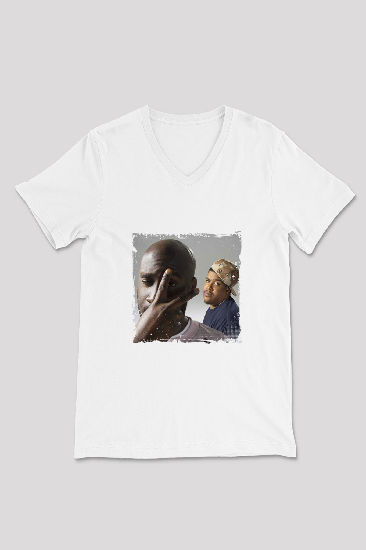 De La Soul Baskılı Beyaz V Yaka Unisex Tişört
