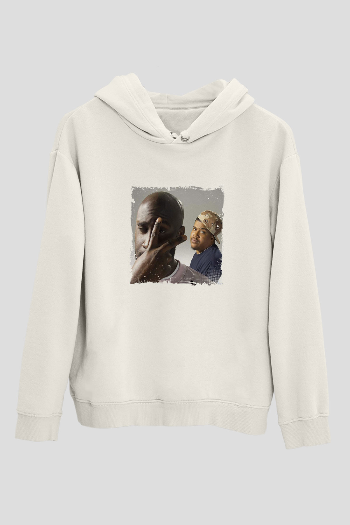 De La Soul Baskılı Unisex Beyaz Kapüşonlu Sweatshirt