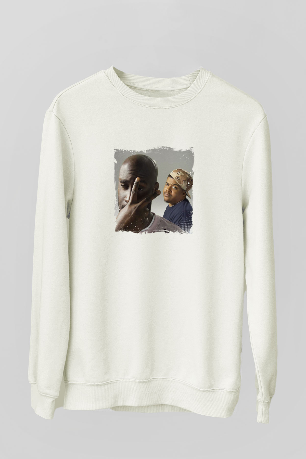 De La Soul Baskılı Unisex Beyaz Sweatshirt