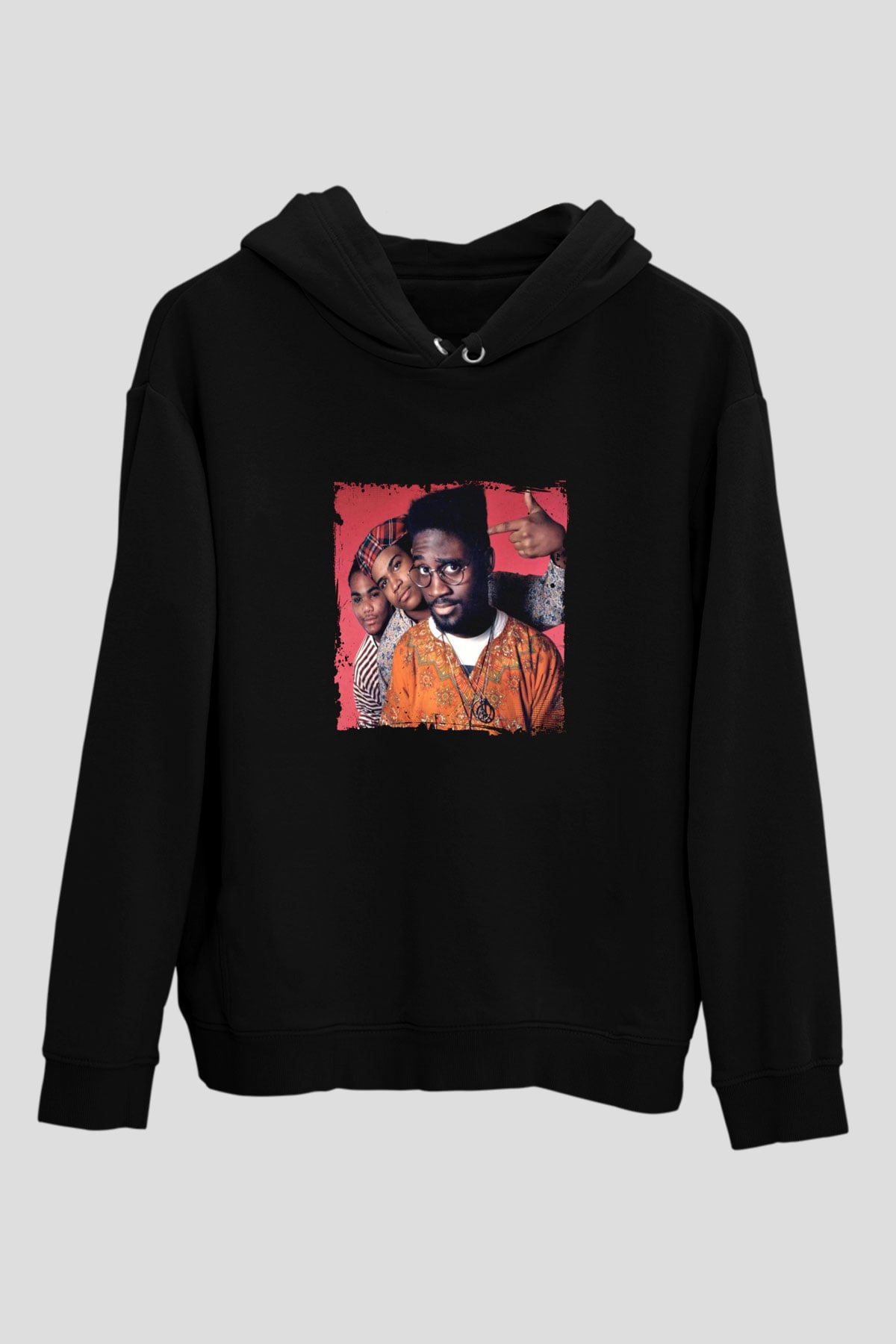 De La Soul Baskılı Unisex Siyah Hoodie