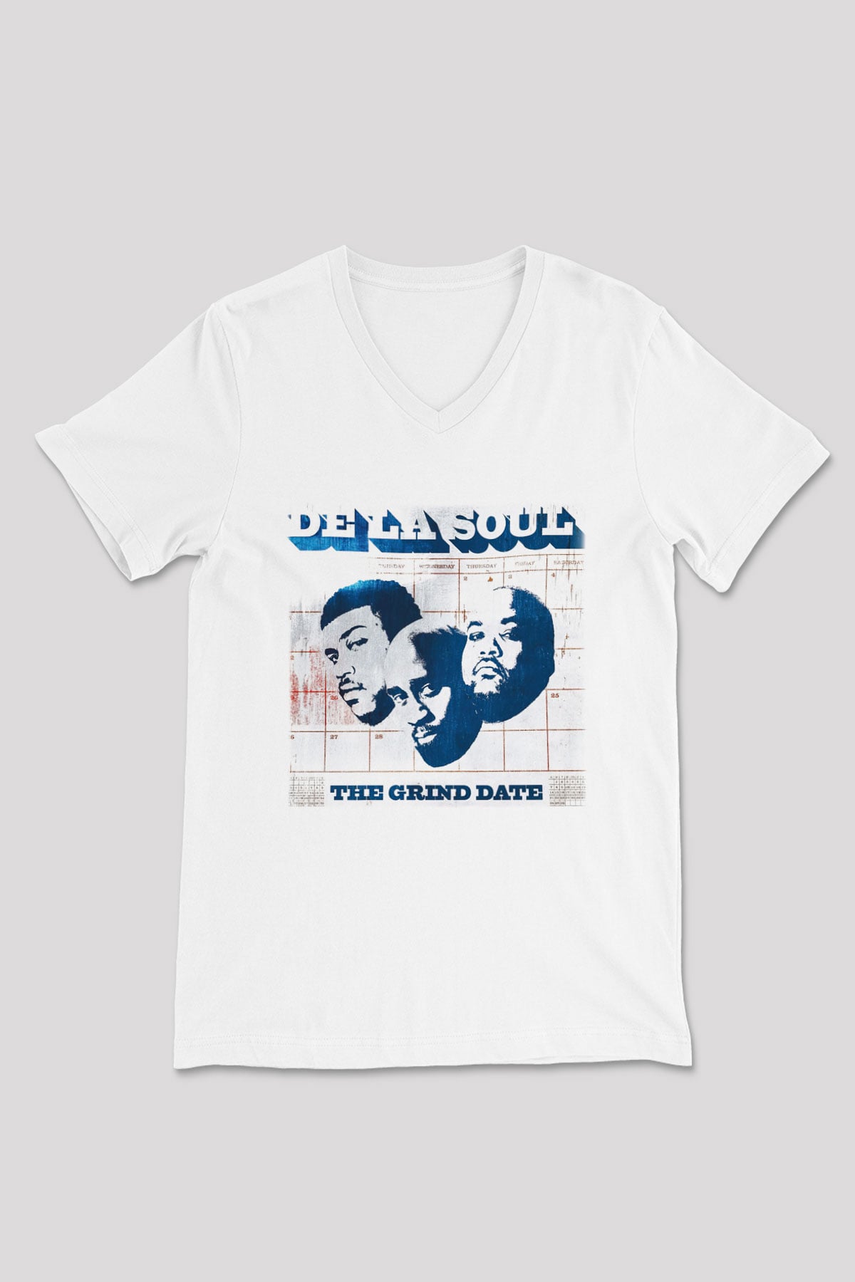De La Soul Beyaz Unisex V Yaka Tişört T-Shirt