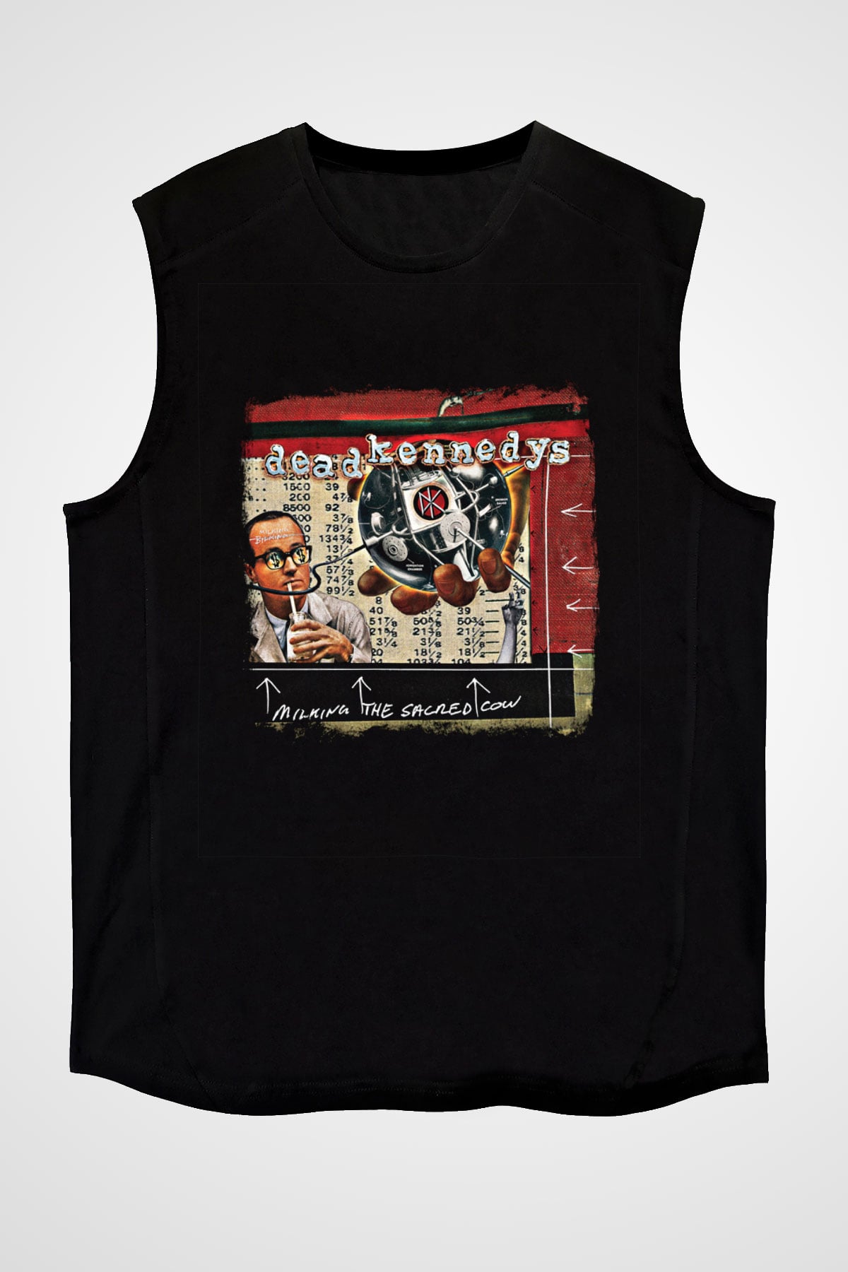 Dead Kennedys Baskılı Unisex Siyah Kolsuz Tişört
