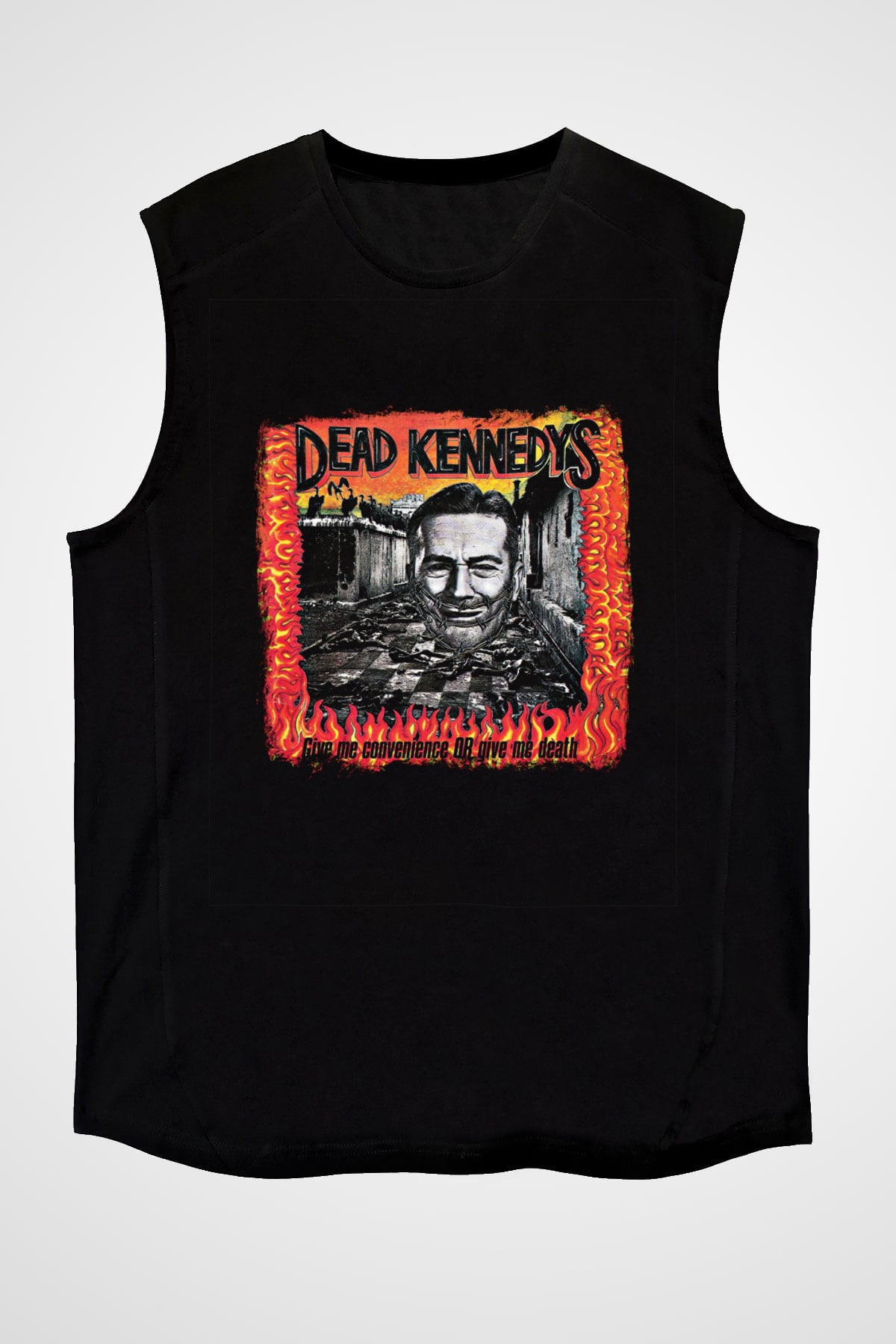 Dead Kennedys Baskılı Unisex Siyah Kolsuz Tişört