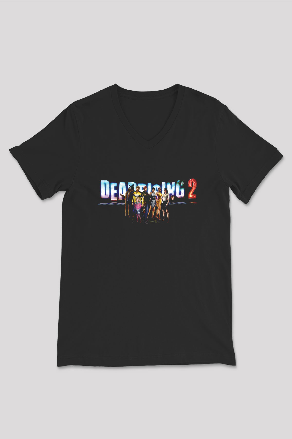 Dead Rising Siyah Unisex V Yaka Tişört