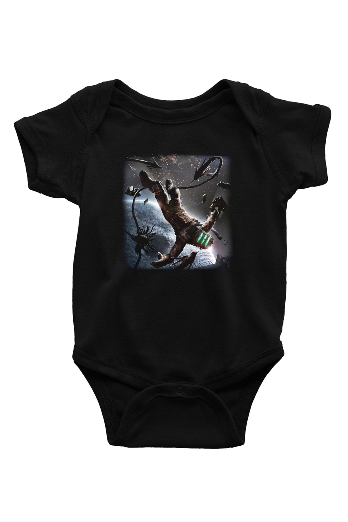 Dead Space Baskılı Siyah Bebek Body - Zıbın