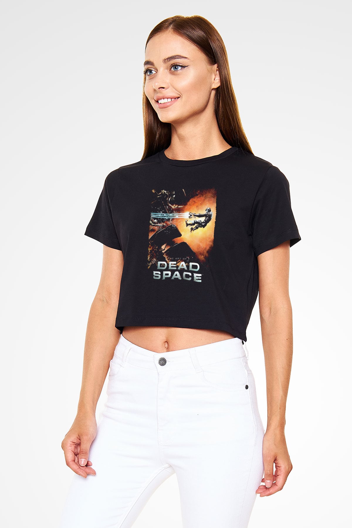 Dead Space Siyah  Crop Top Tişört