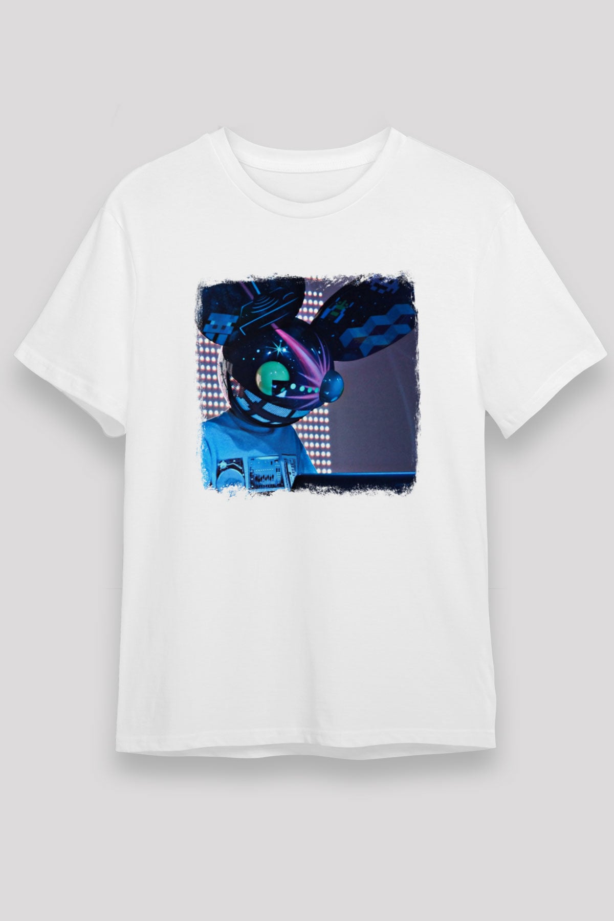 Deadmau5 Baskılı Unisex Beyaz Tişört