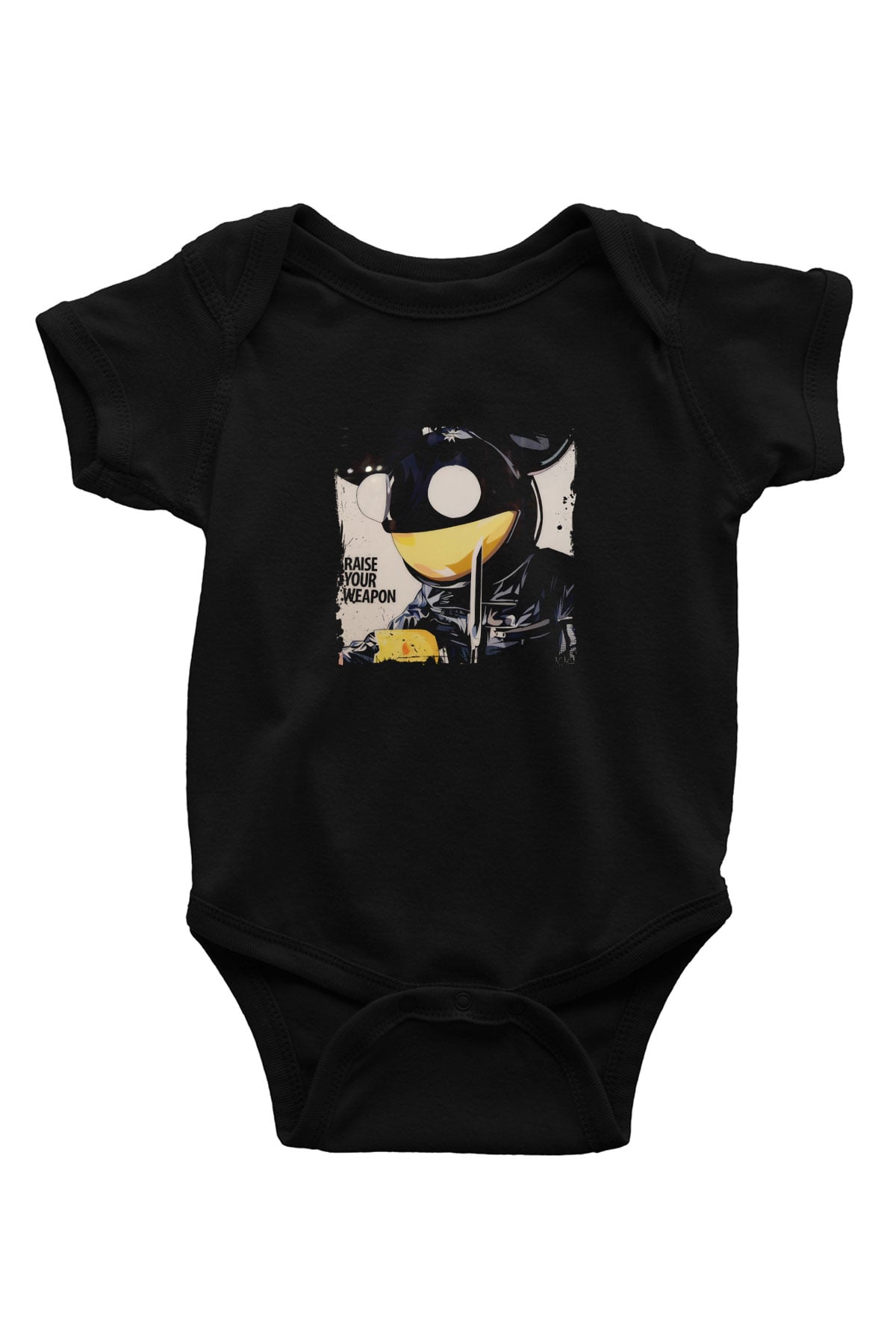 Deadmau5 Baskılı Unisex Siyah Bebek Body - Zıbın