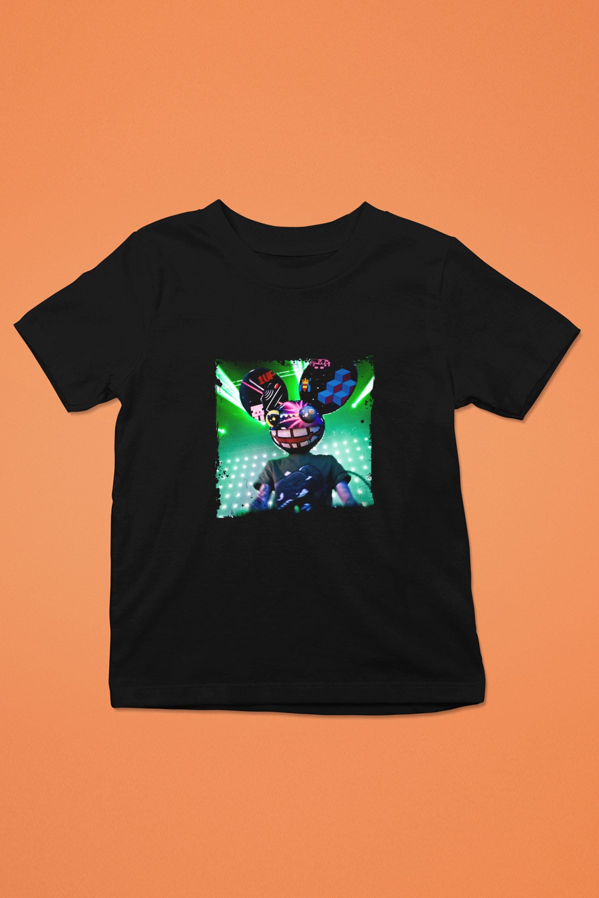Deadmau5 Baskılı Unisex Siyah Çocuk Tişört