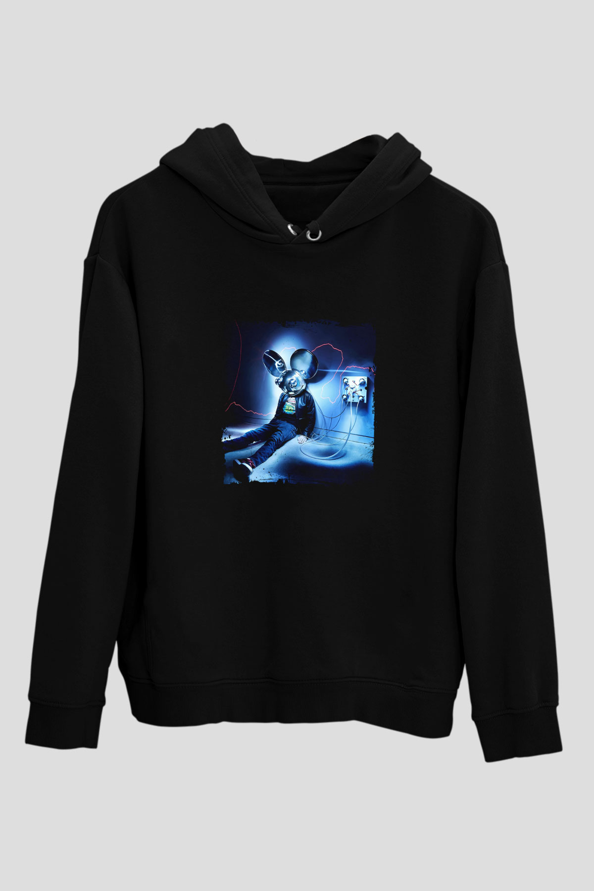 Deadmau5 Baskılı Unisex Siyah Hoodie
