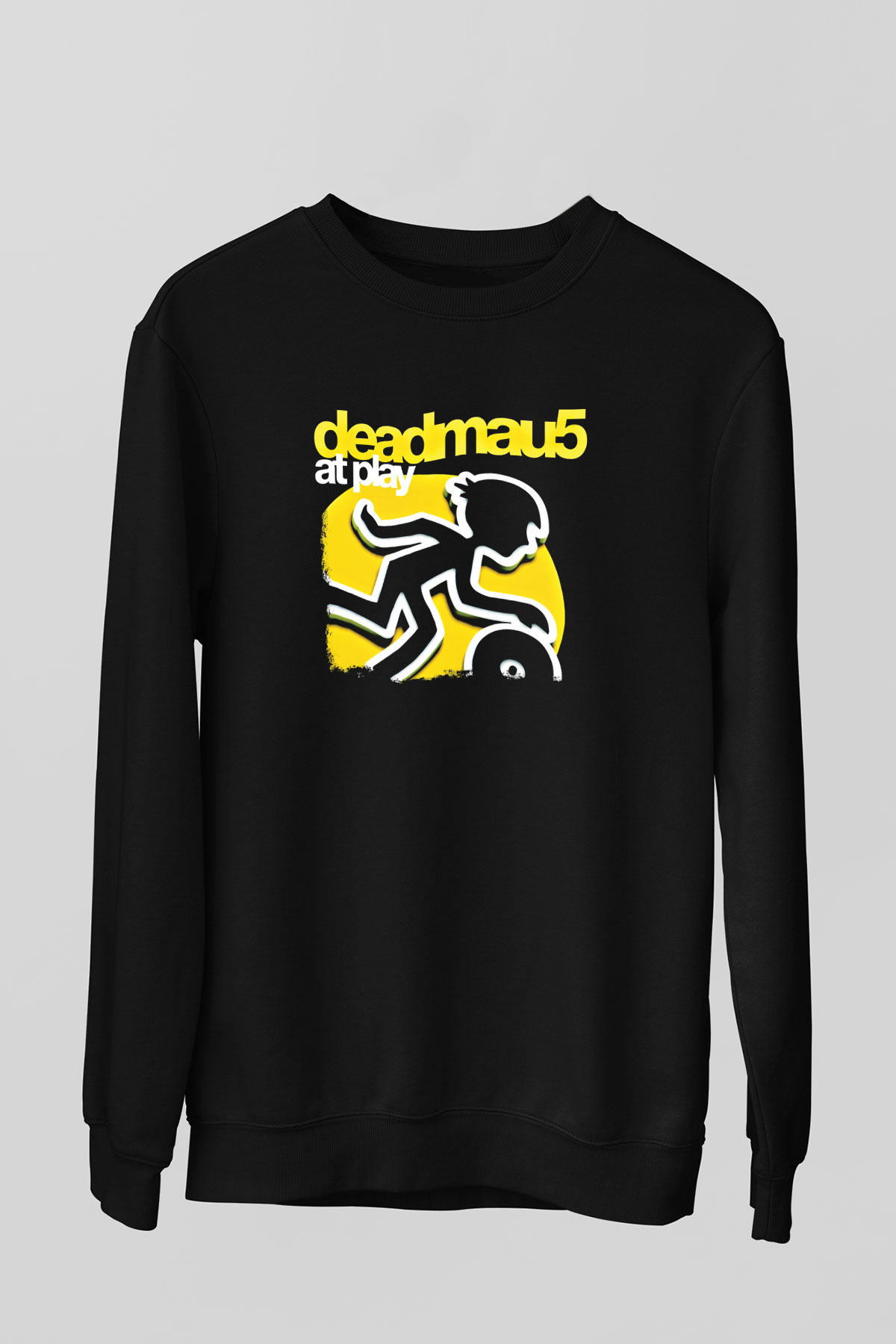 Deadmau5 Baskılı Unisex Siyah Sweatshirt