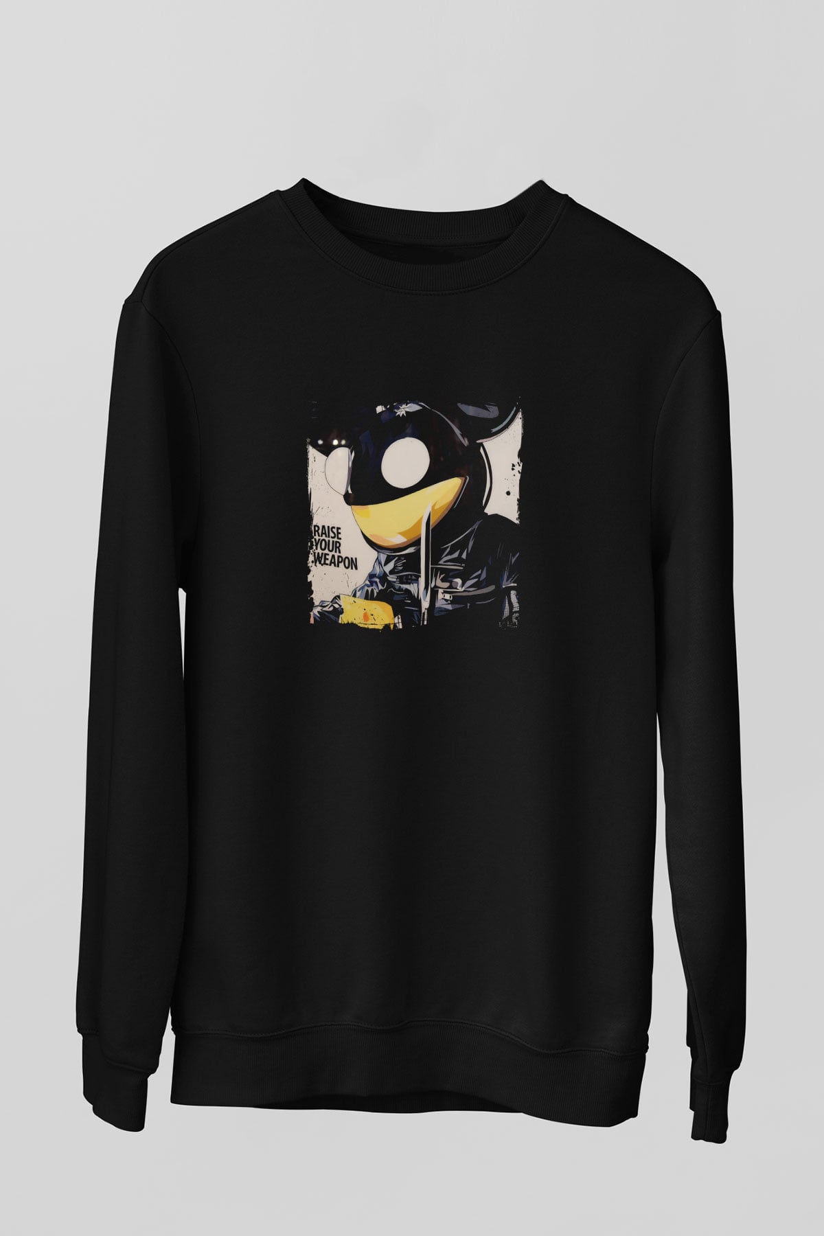 Deadmau5 Baskılı Unisex Siyah Sweatshirt