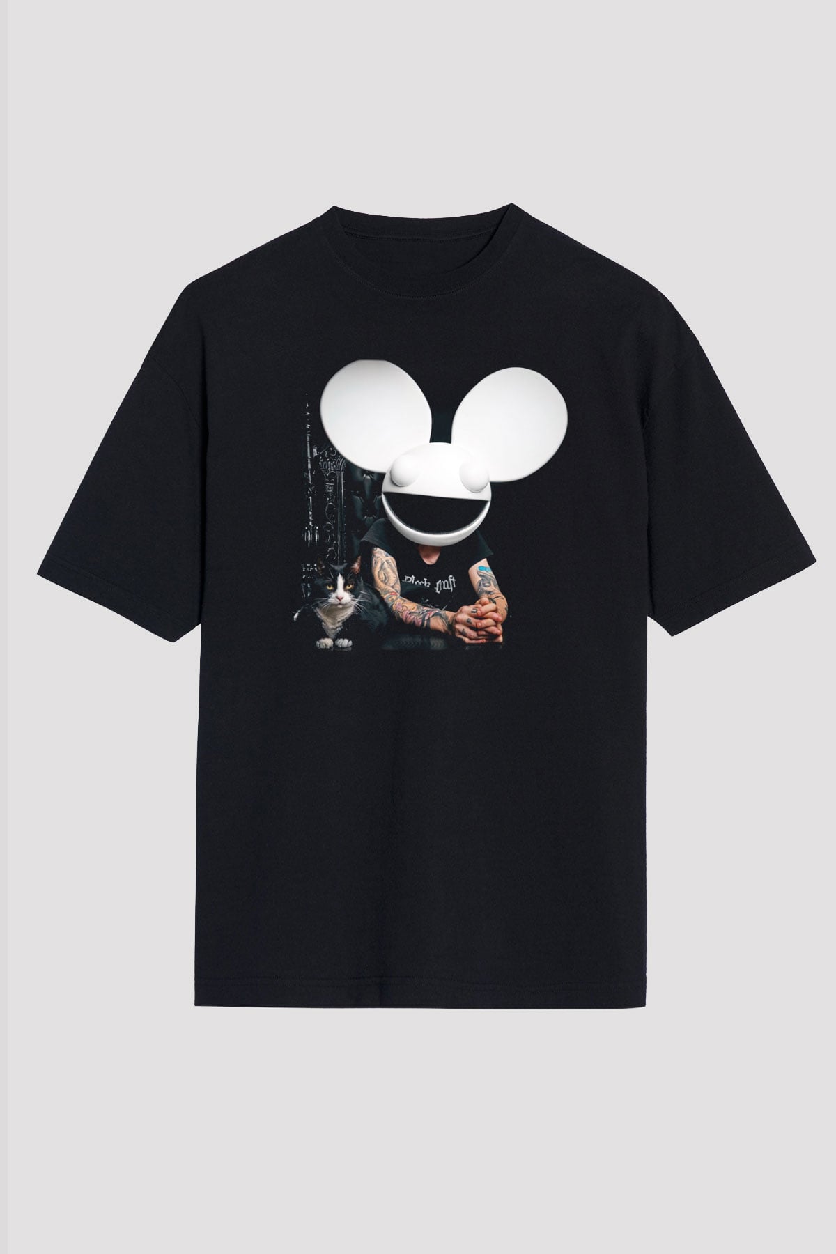 Deadmau5 Siyah Unisex Oversize Tişört T-Shirt