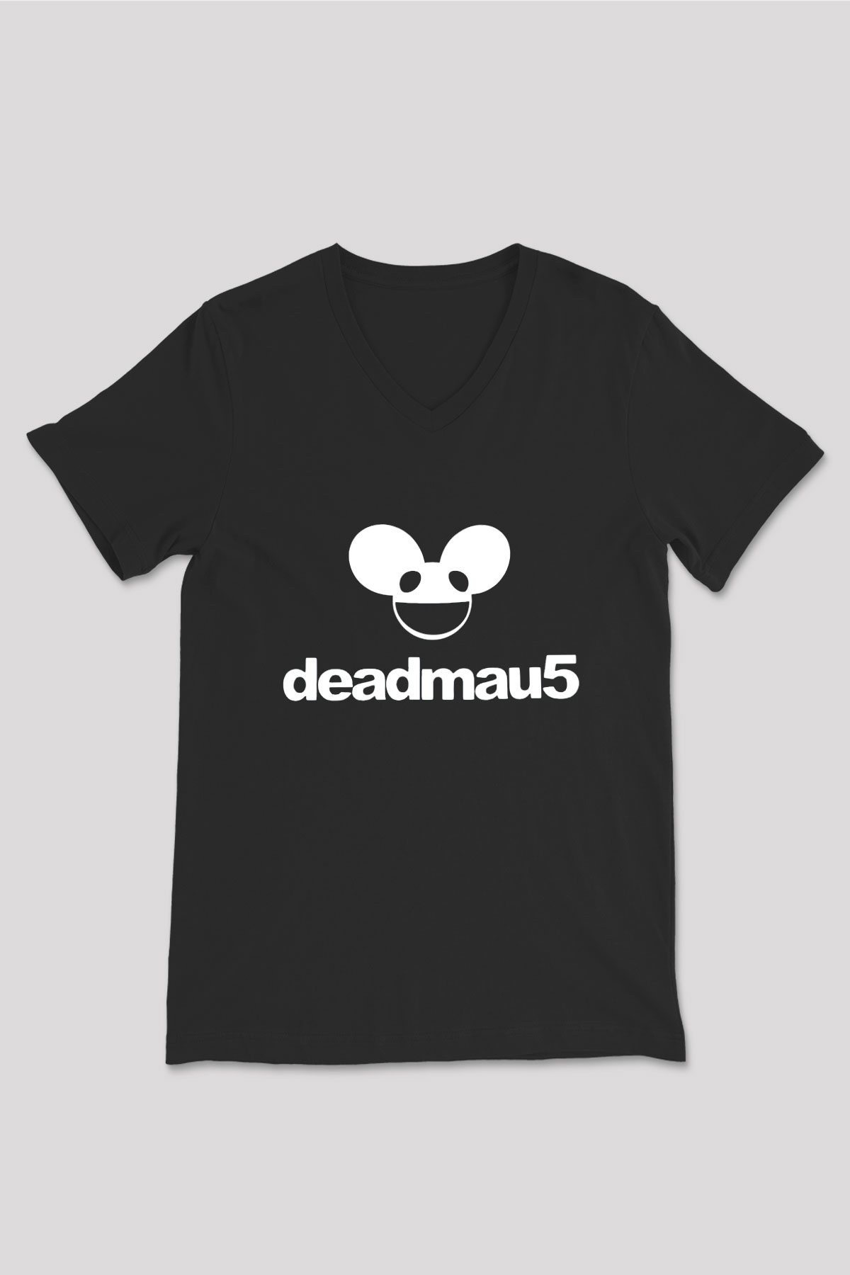 Deadmau5 Siyah Unisex V Yaka Tişört T-Shirt