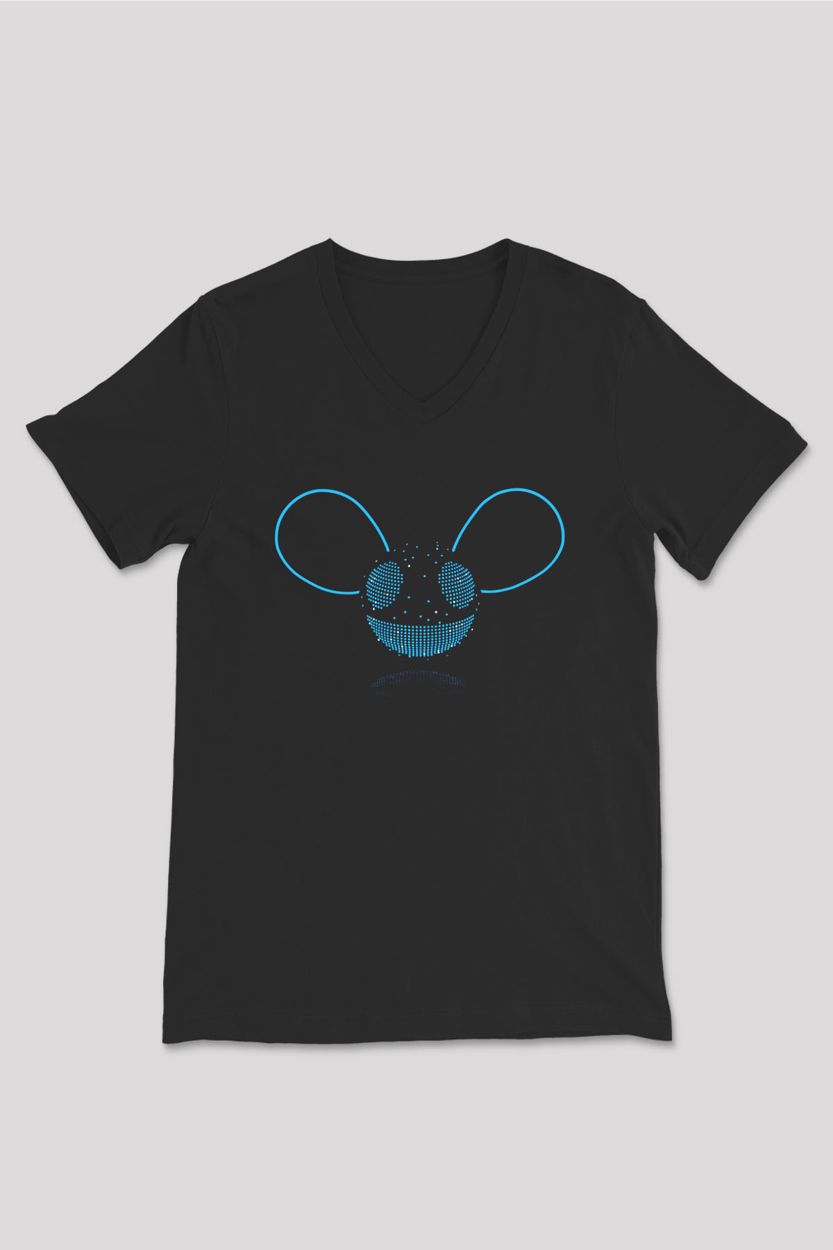 Deadmau5 Siyah Unisex V Yaka Tişört T-Shirt