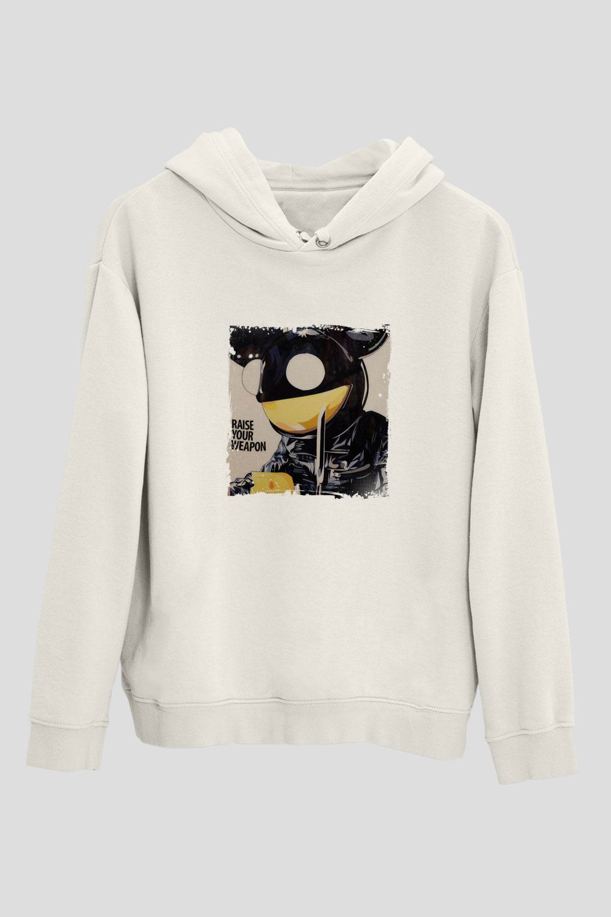 Deadmau5Baskılı Beyaz Hoodie