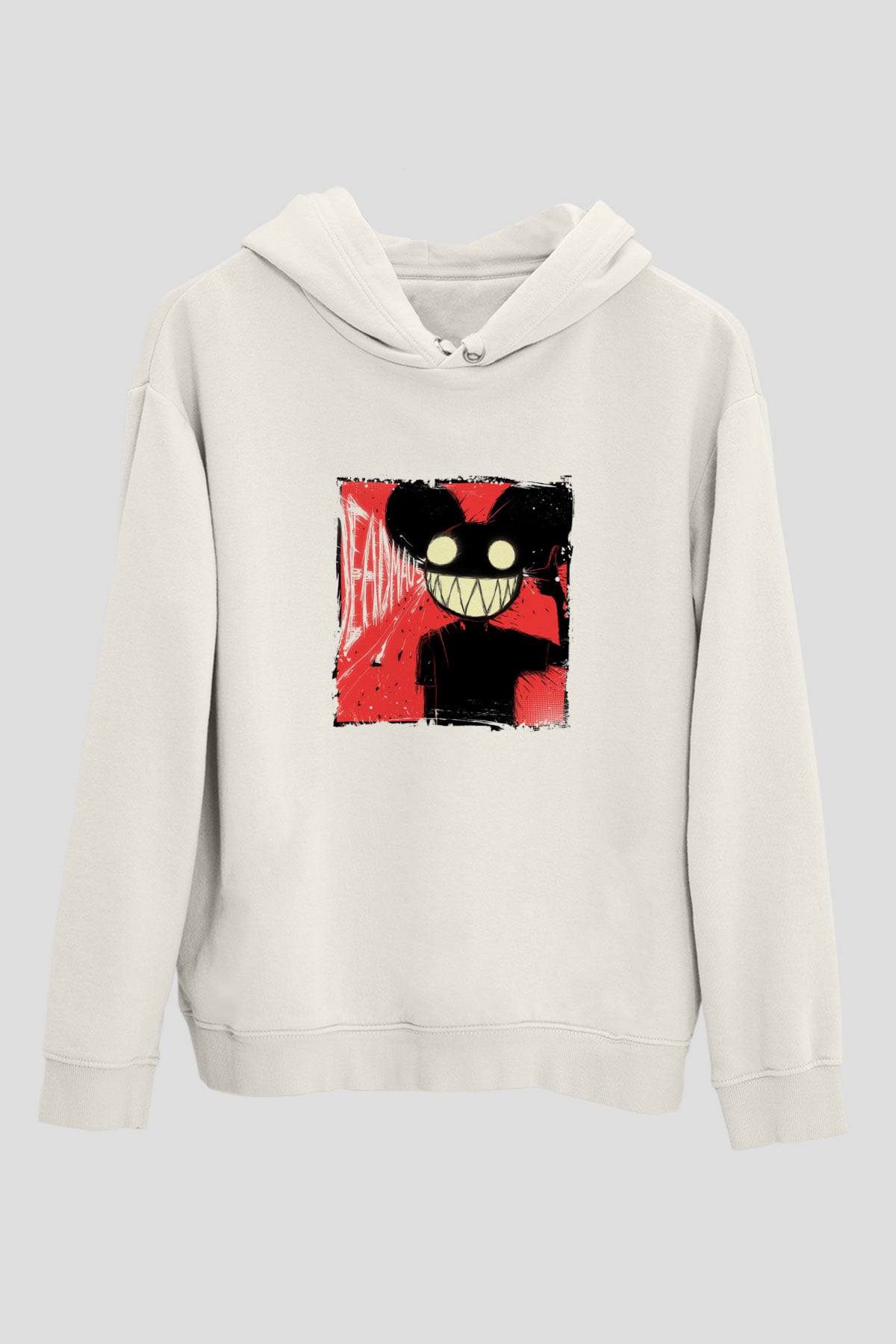 Deadmau5Baskılı Beyaz Hoodie