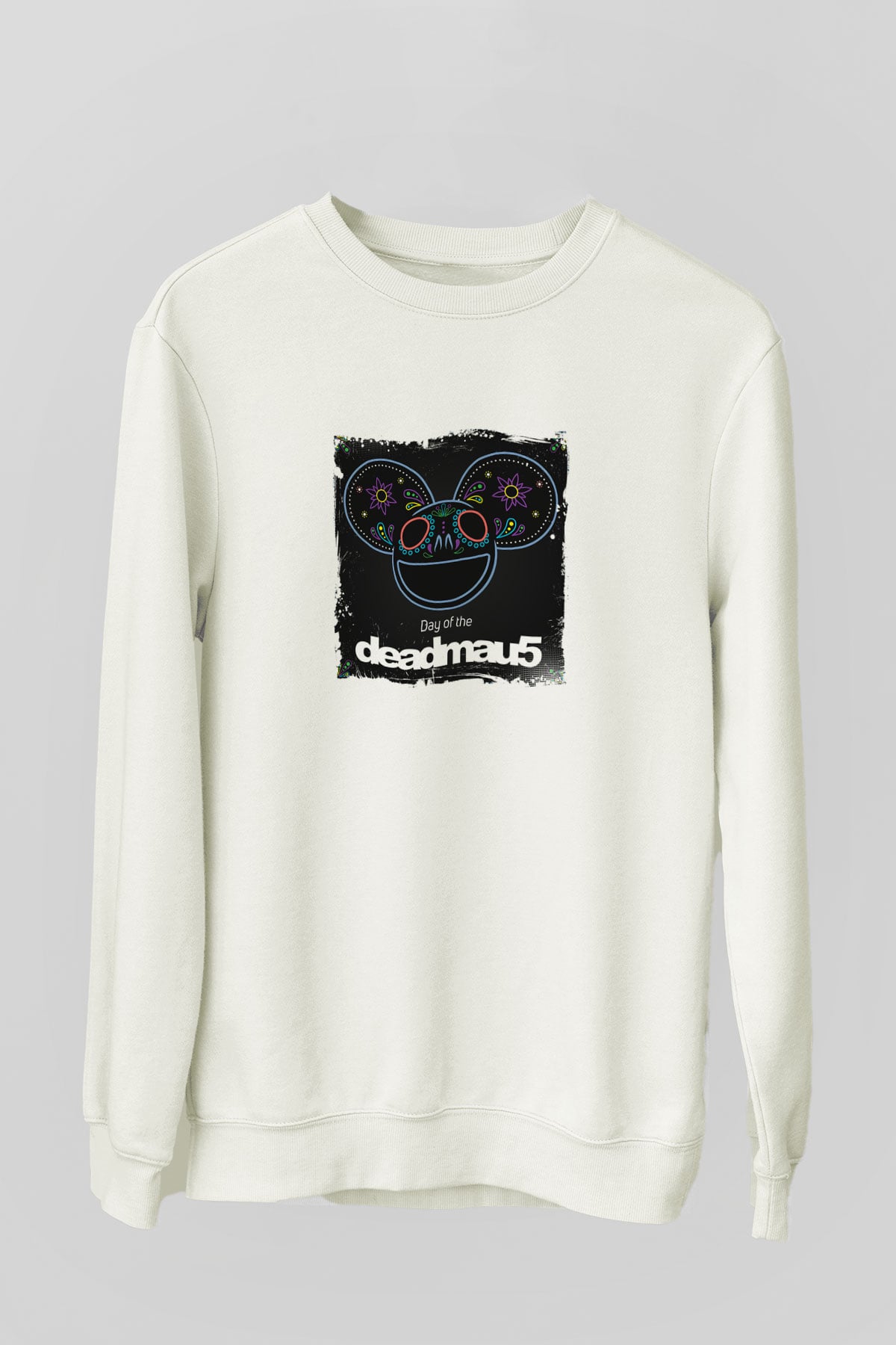Deadmau5Baskılı Beyaz Sweatshirt