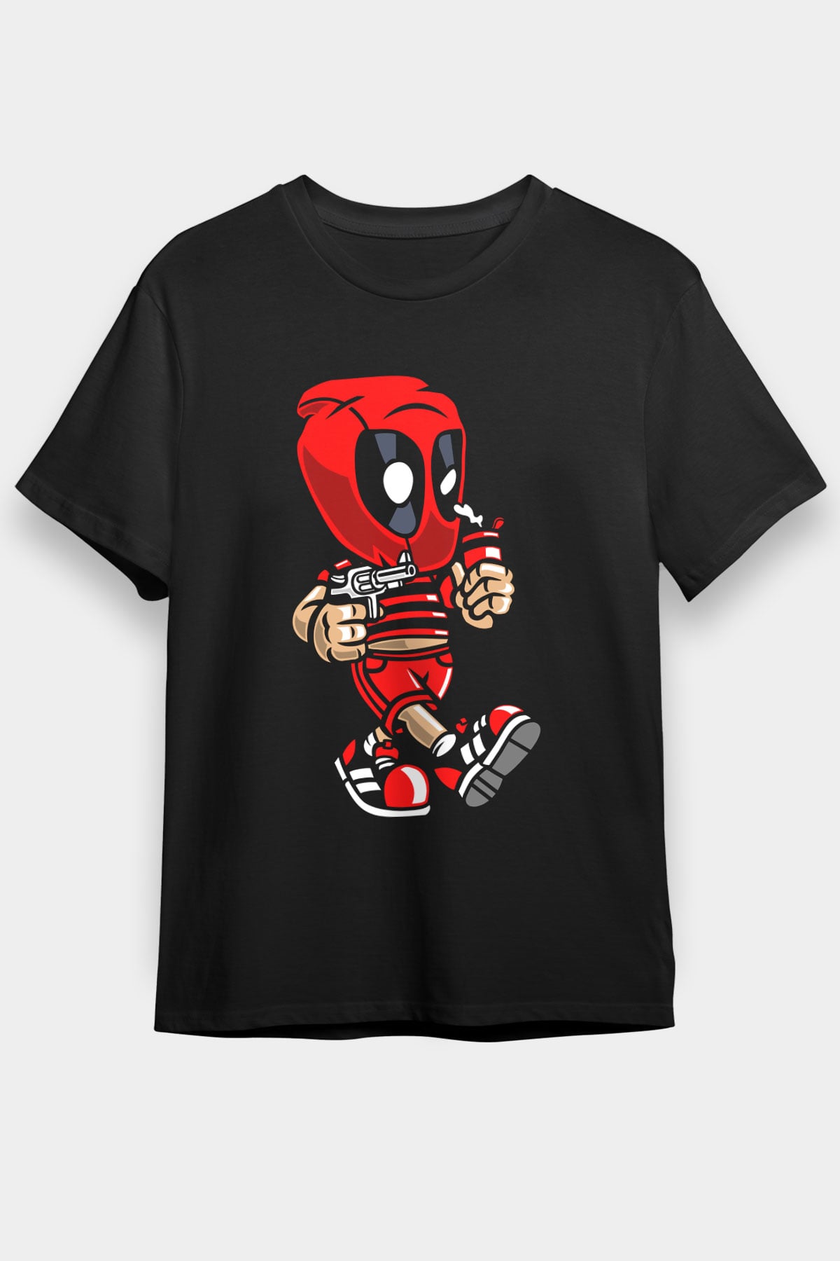 Deadpool Bastard Baskılı Unisex Siyah Tişört
