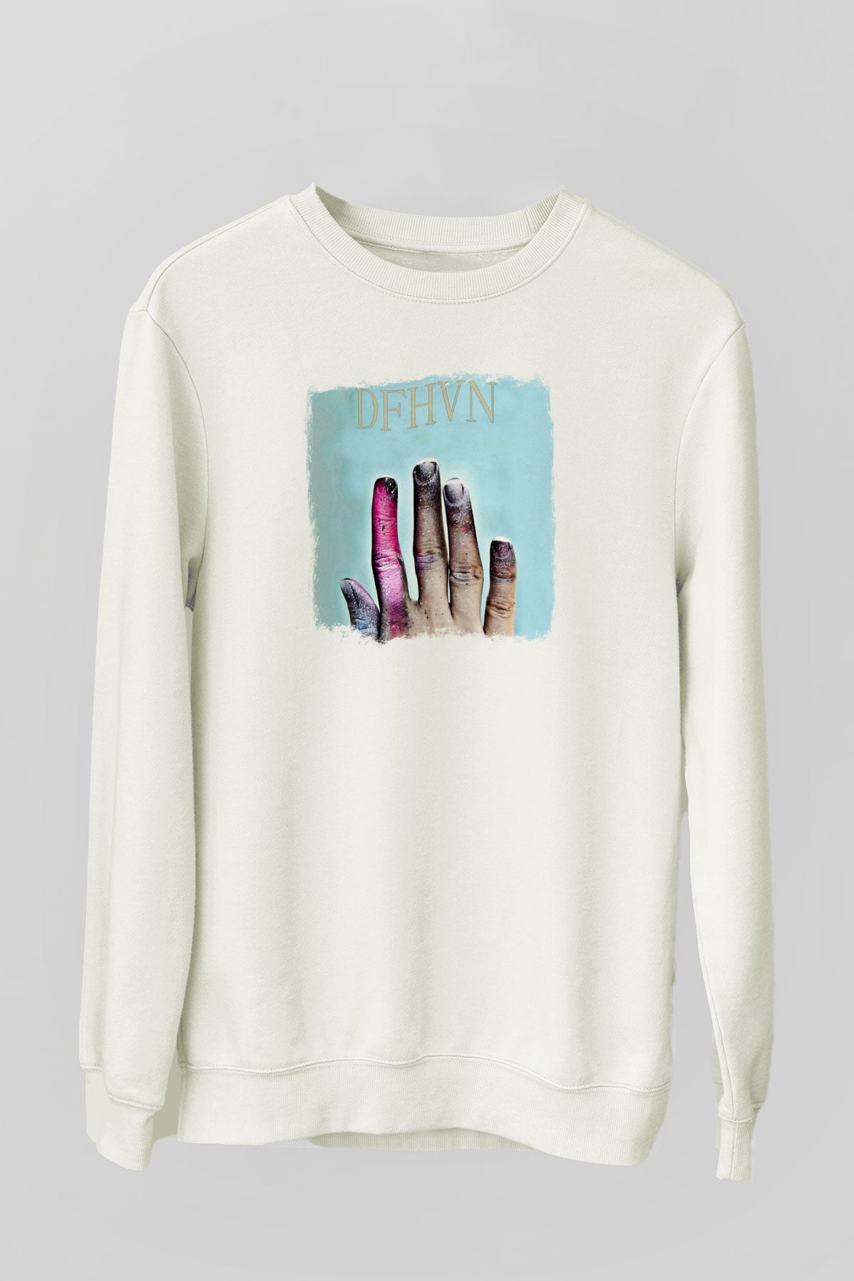 Deafheaven Baskılı Unisex Beyaz Sweatshirt