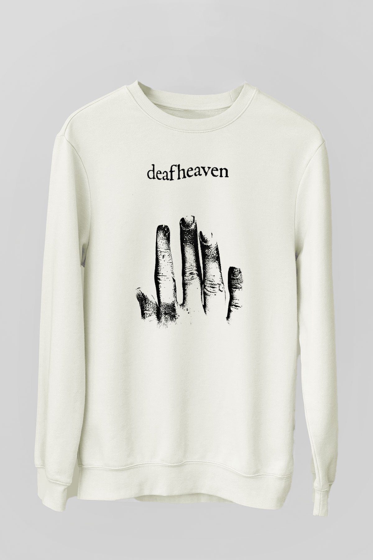 Deafheaven Baskılı Unisex Beyaz Sweatshirt