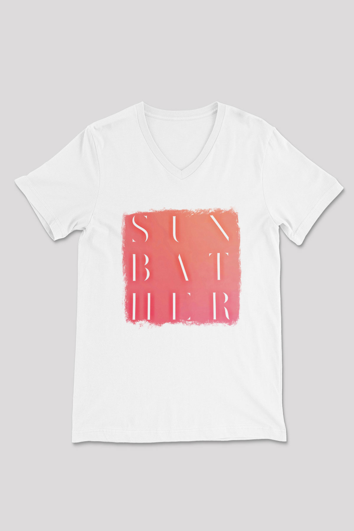 Deafheaven Baskılı Unisex Beyaz V Yaka Tişört