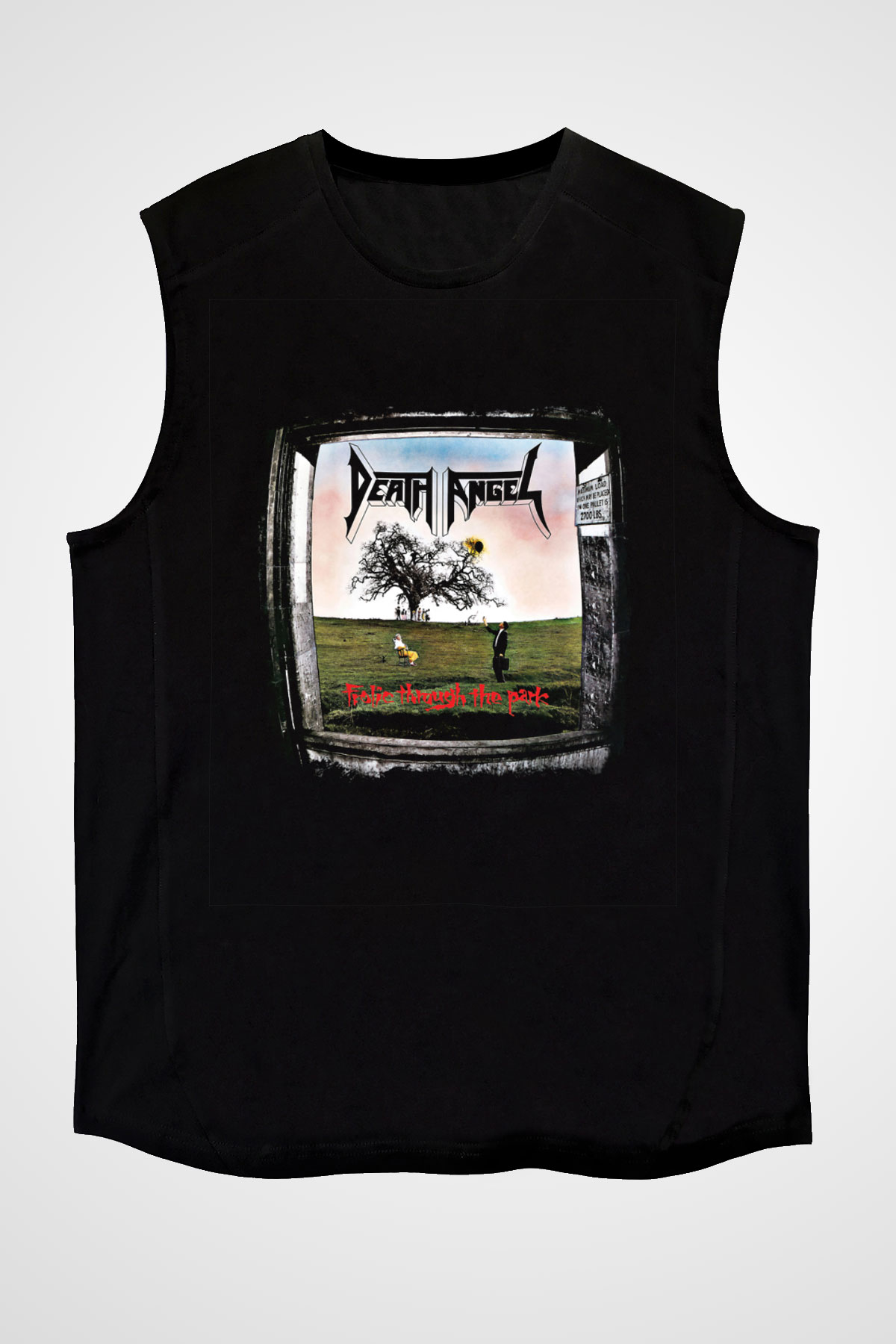 Death Angel Baskılı Unisex Siyah Kolsuz Tişört