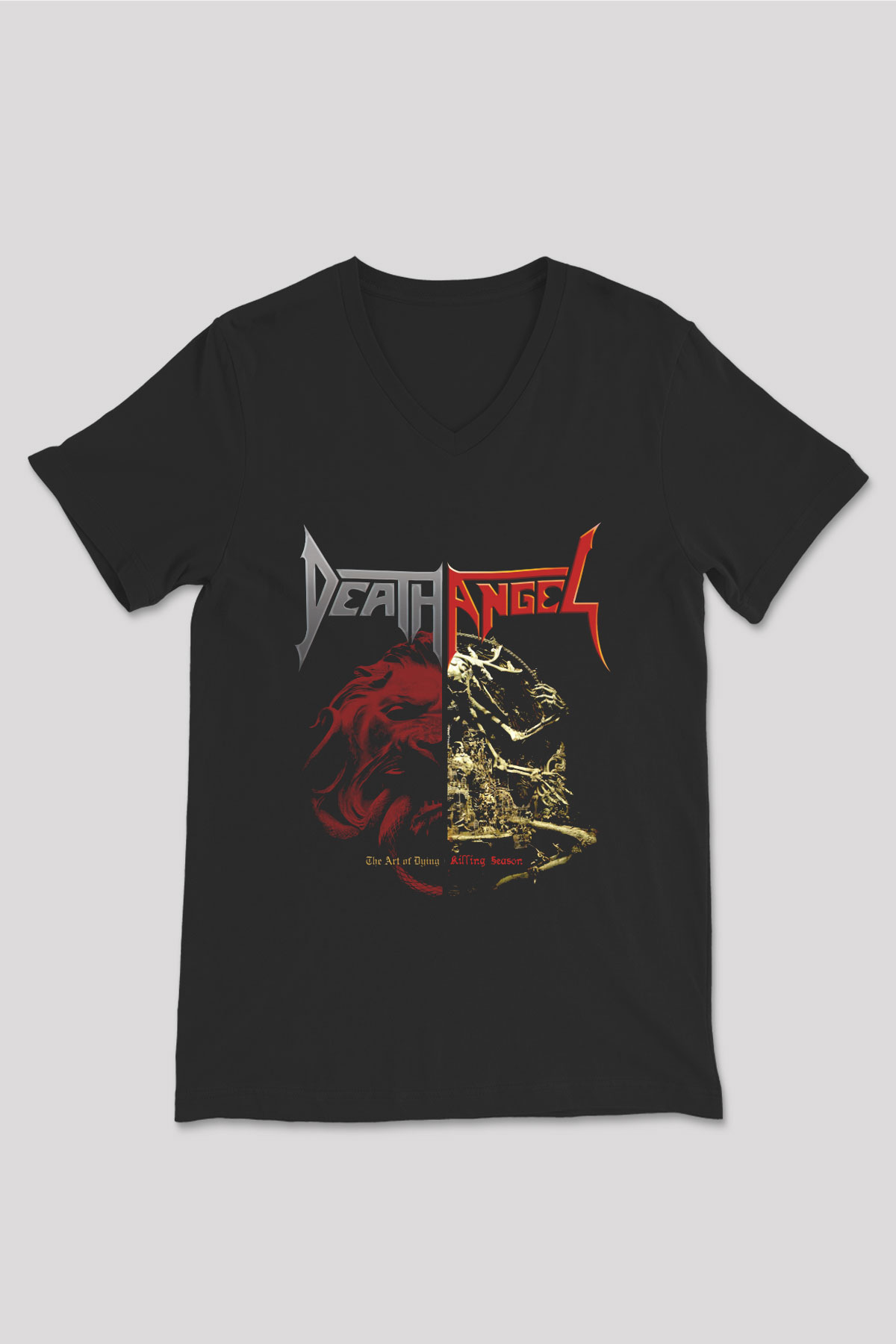 Death Angel Siyah Unisex V Yaka Tişört