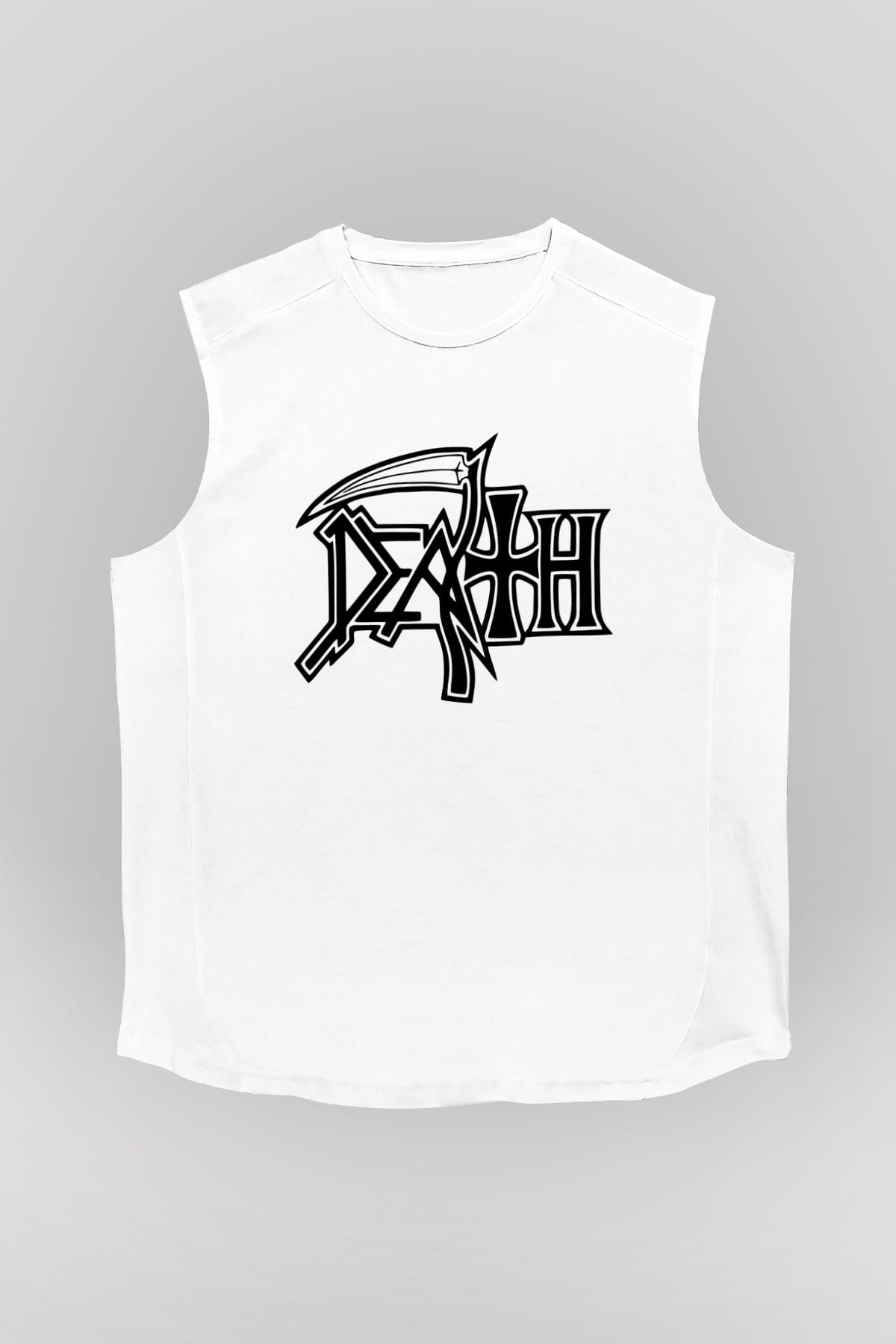 Death Beyaz Unisex Kolsuz Tişört