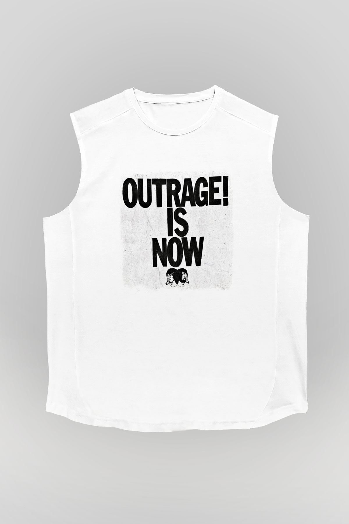 Death from Above Baskılı Unisex Beyaz Kolsuz Tişört
