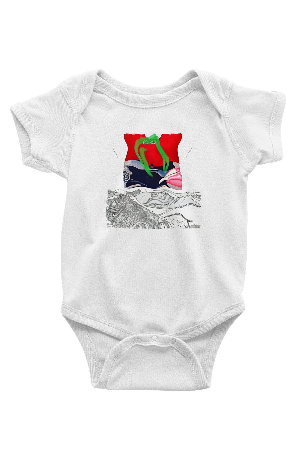 Death Grips Baskılı Beyaz Unisex Bebek Body - Zıbın