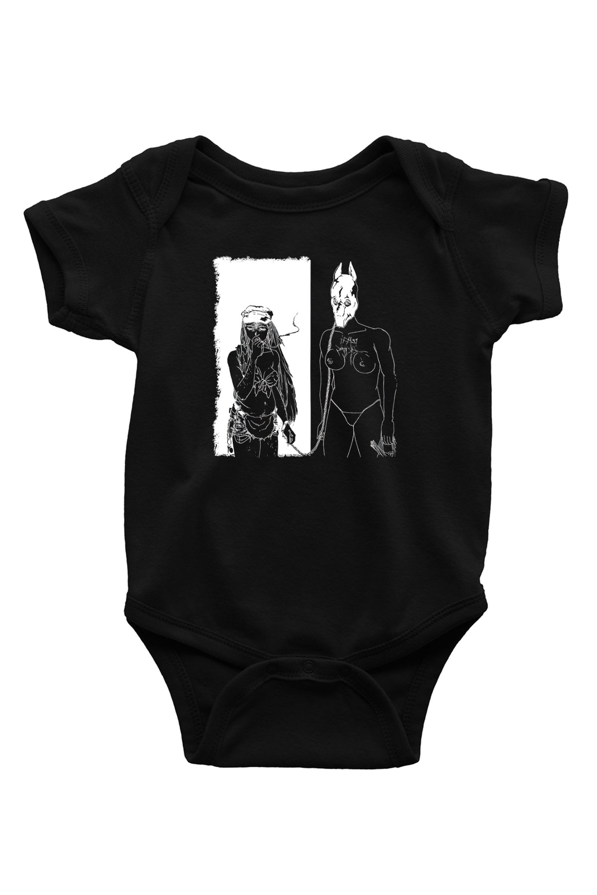 Death Grips Baskılı Unisex Siyah Bebek Body - Zıbın