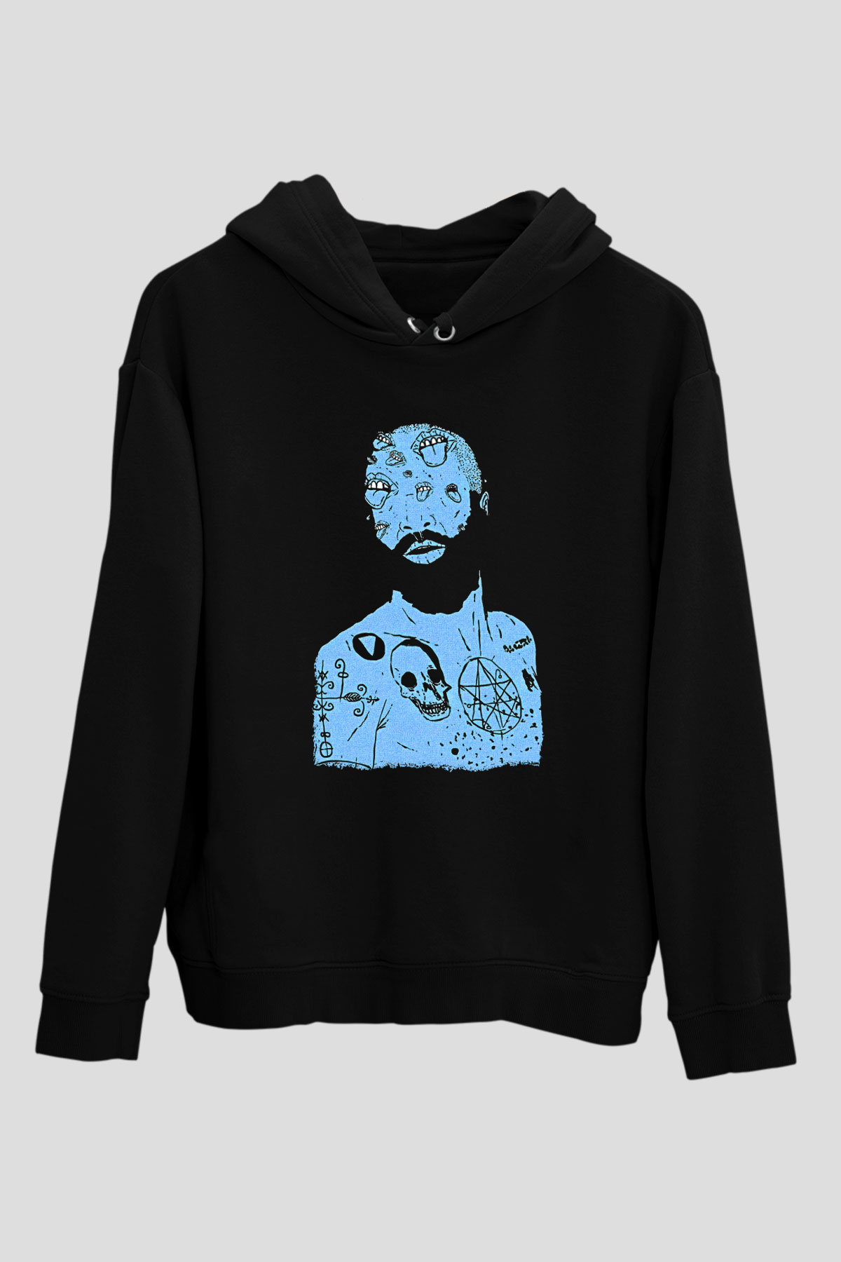 Death Grips Baskılı Unisex Siyah Hoodie
