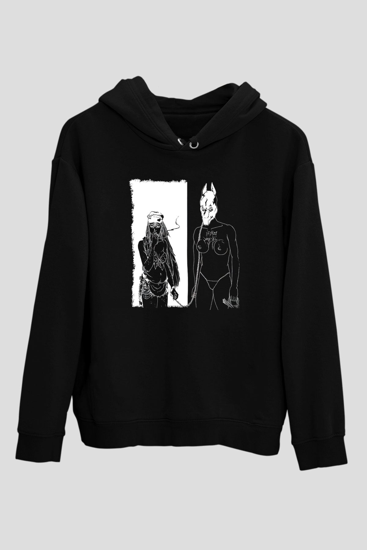 Death Grips Baskılı Unisex Siyah Hoodie