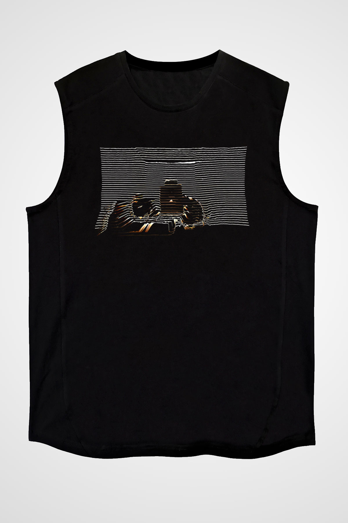 Death Grips Baskılı Unisex Siyah Kolsuz Tişört - Tshirt