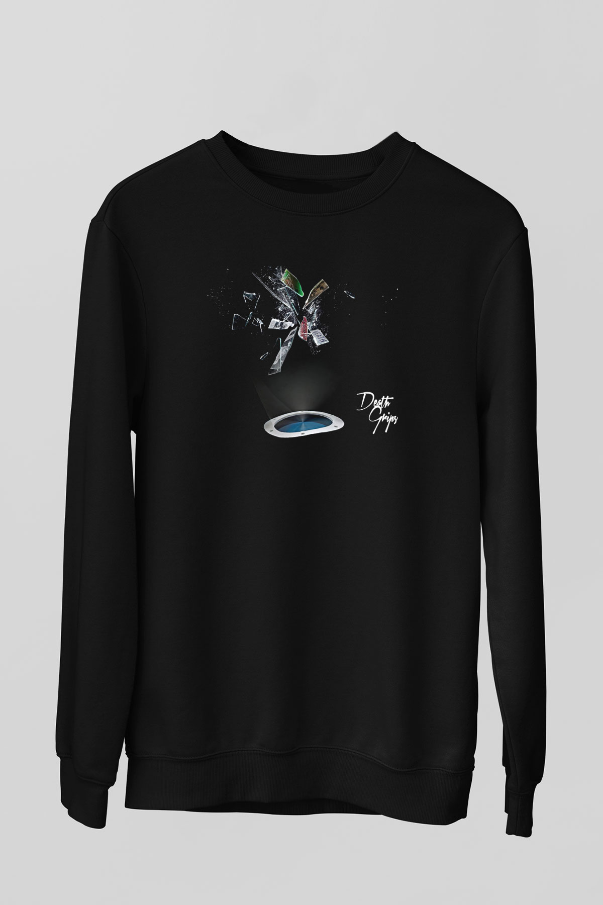 Death Grips Baskılı Unisex Siyah Sweatshirt