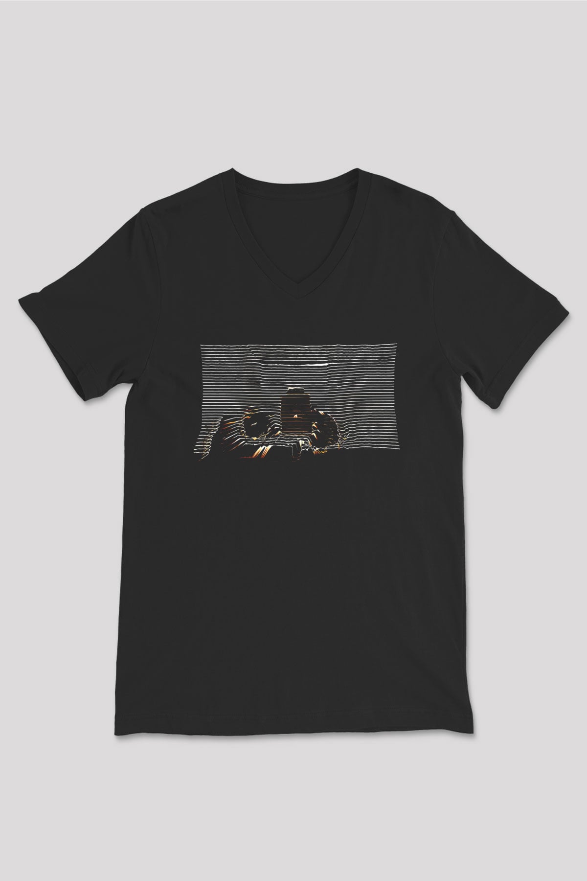 Death Grips Baskılı Unisex Siyah V Yaka Tişört - Tshirt