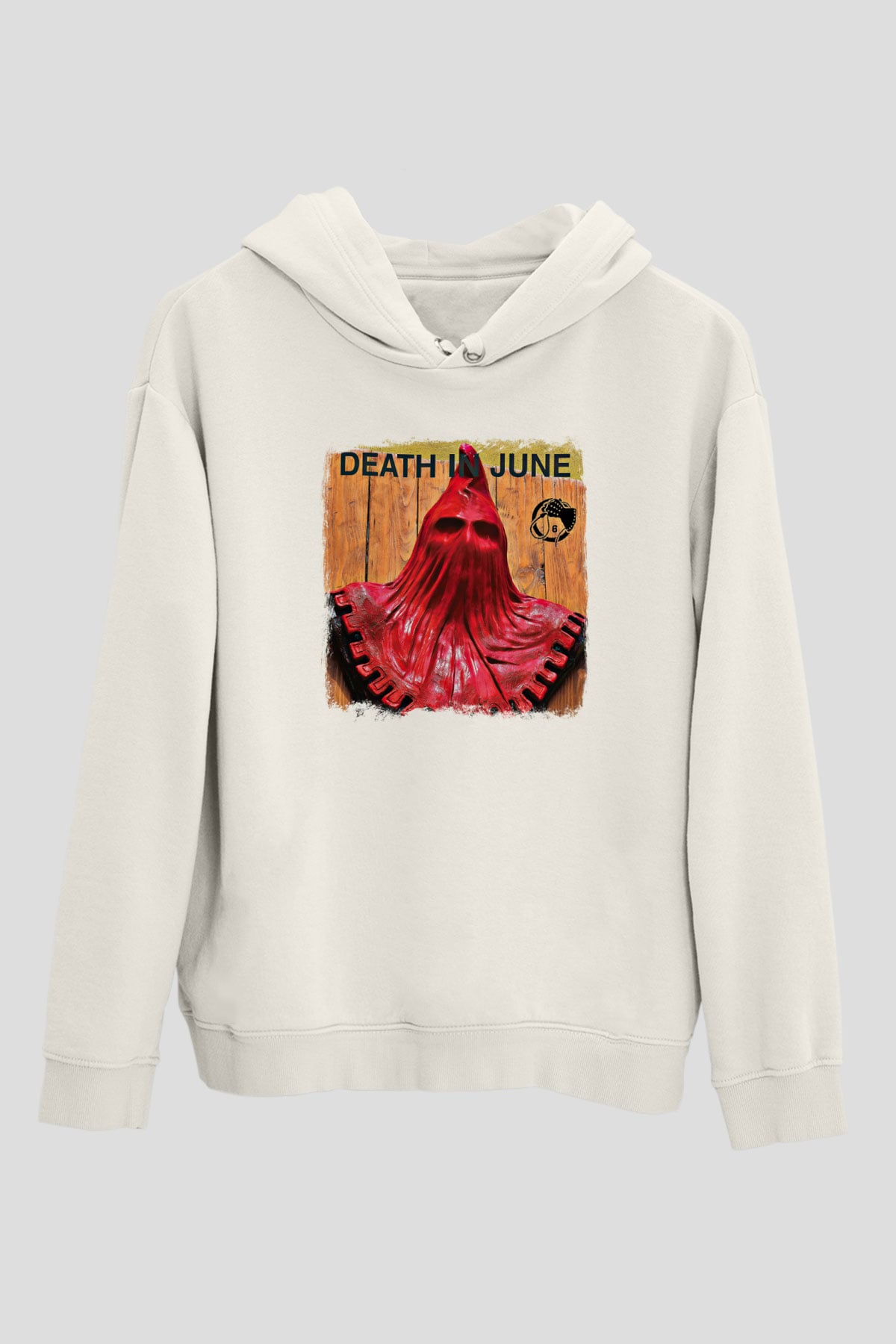 Death in June Baskılı Unisex Beyaz Hoodie