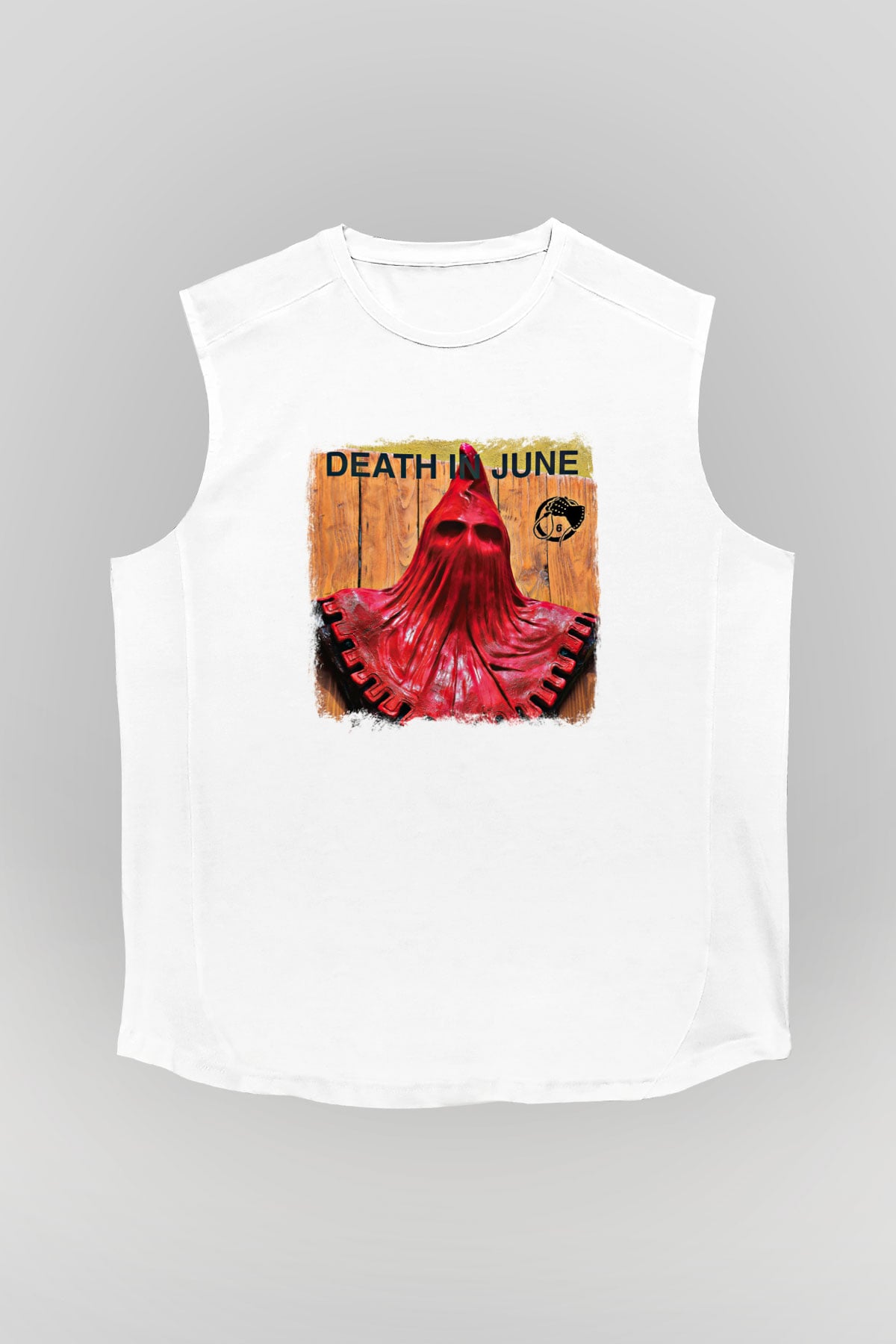 Death in June Baskılı Unisex Beyaz Kolsuz Tişört
