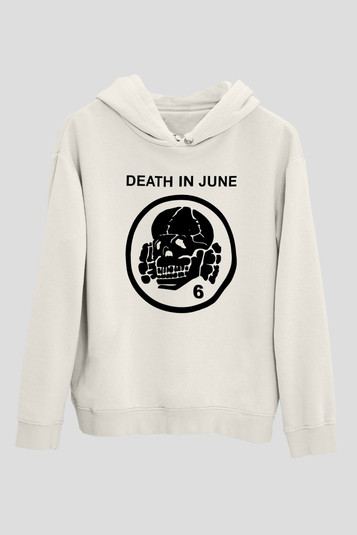 Death in June Beyaz Unisex Kapşonlu Sweatshirt