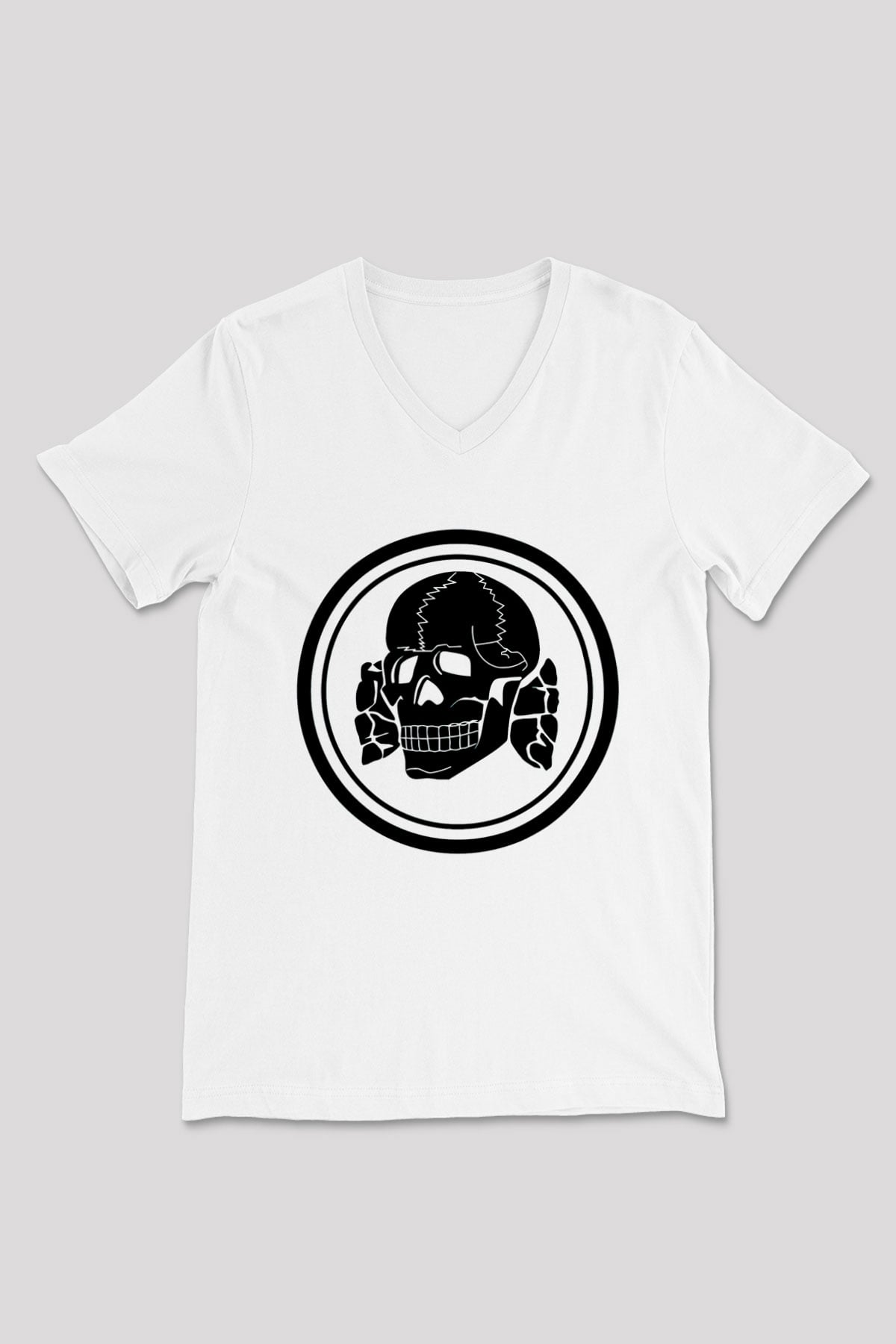 Death in June Beyaz Unisex V Yaka Tişört T-Shirt
