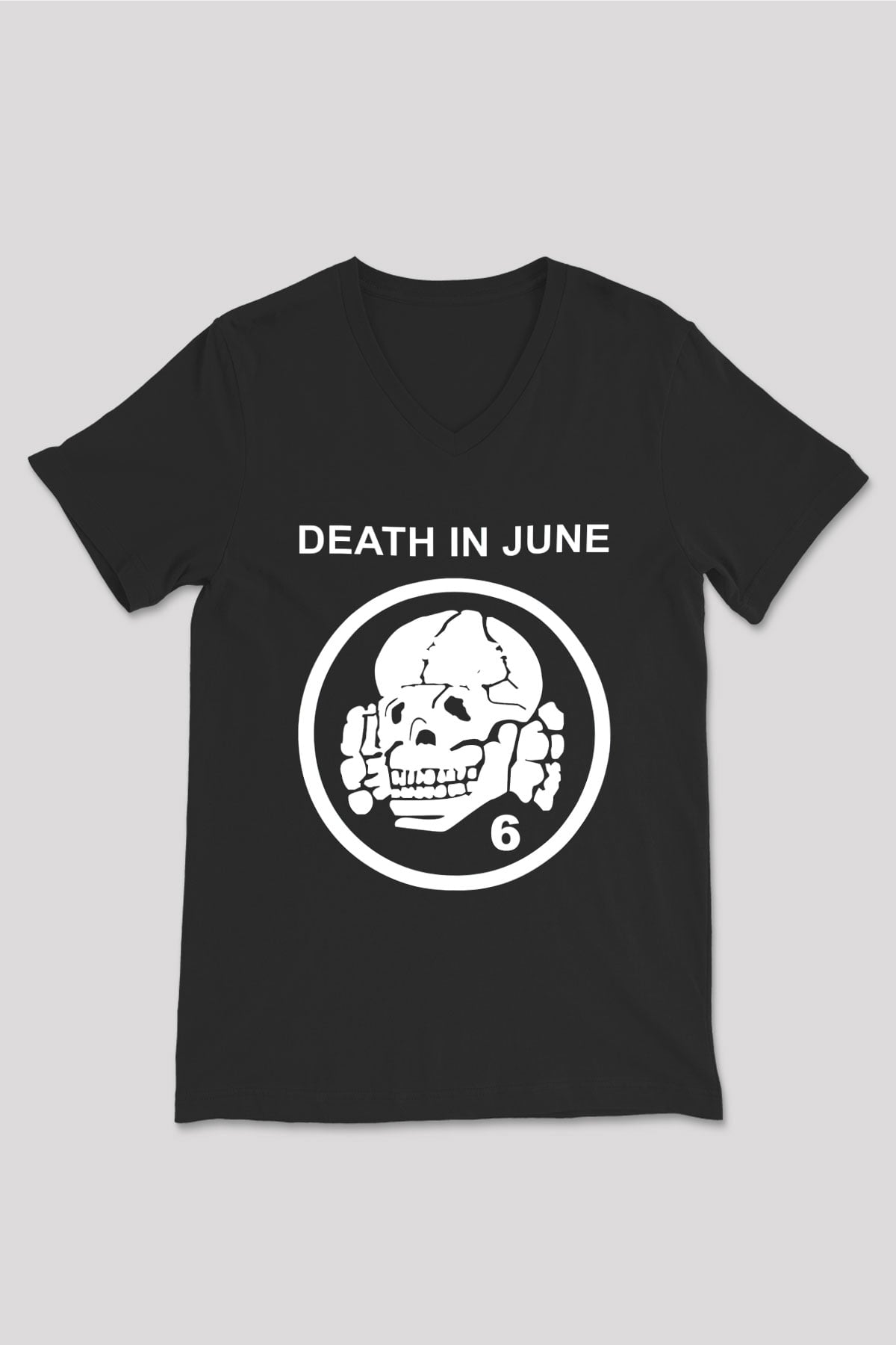 Death in June Siyah Unisex V Yaka Tişört T-Shirt