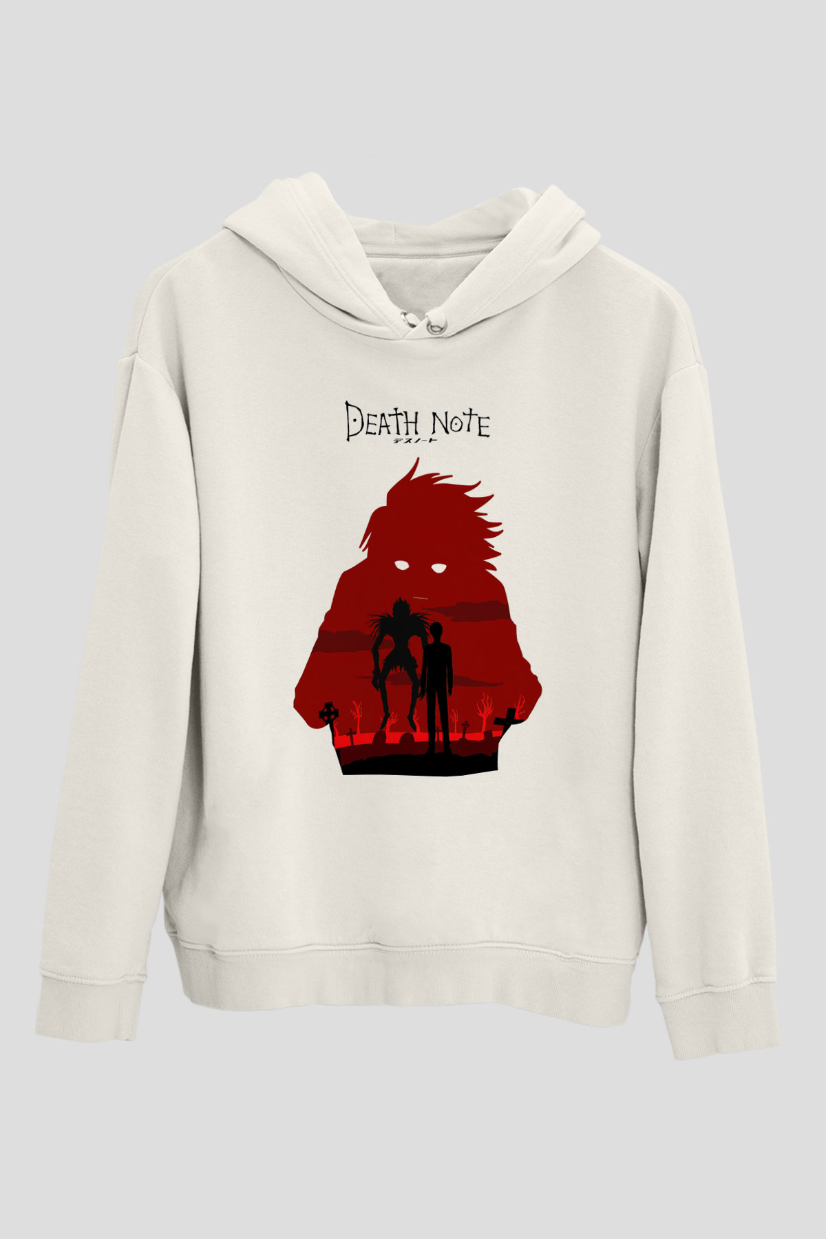 Death Note Beyaz Unisex Kapşonlu Sweatshirt